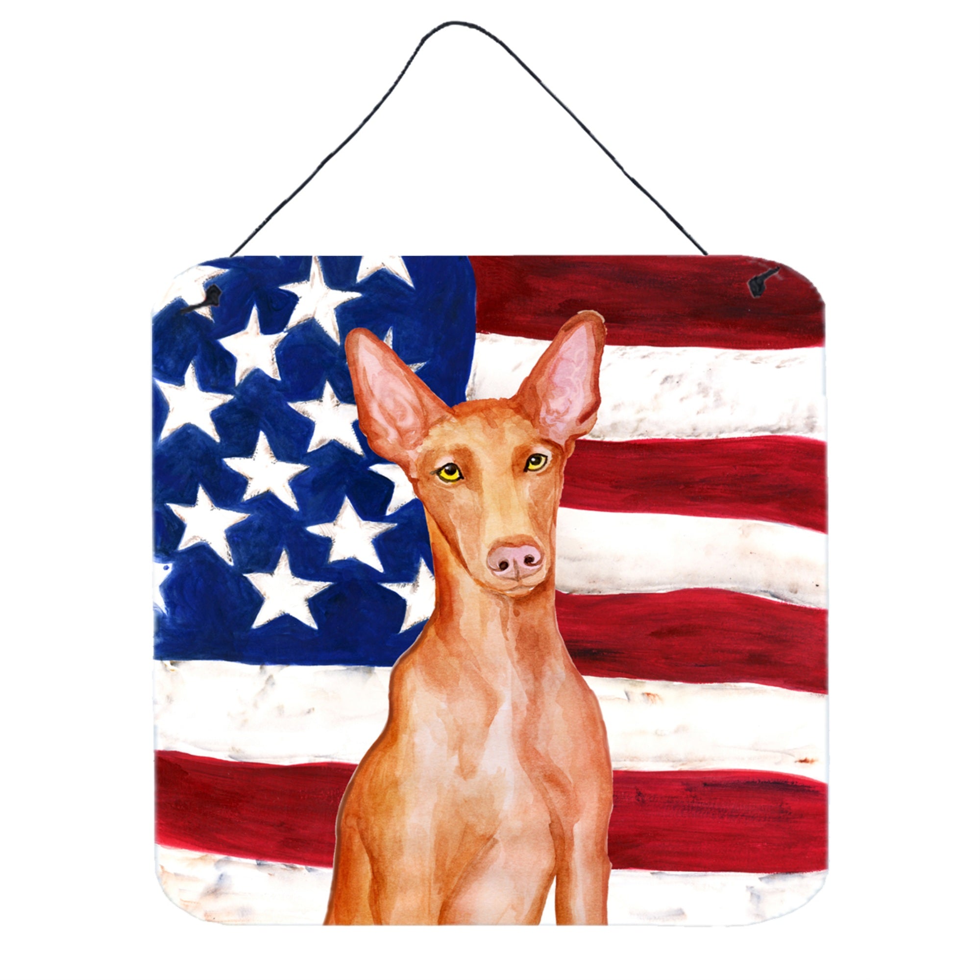 'Caroline'S Treasures Pharaoh Hound Patriotic Metal Print, 6H X 6W, Usa American Flag''