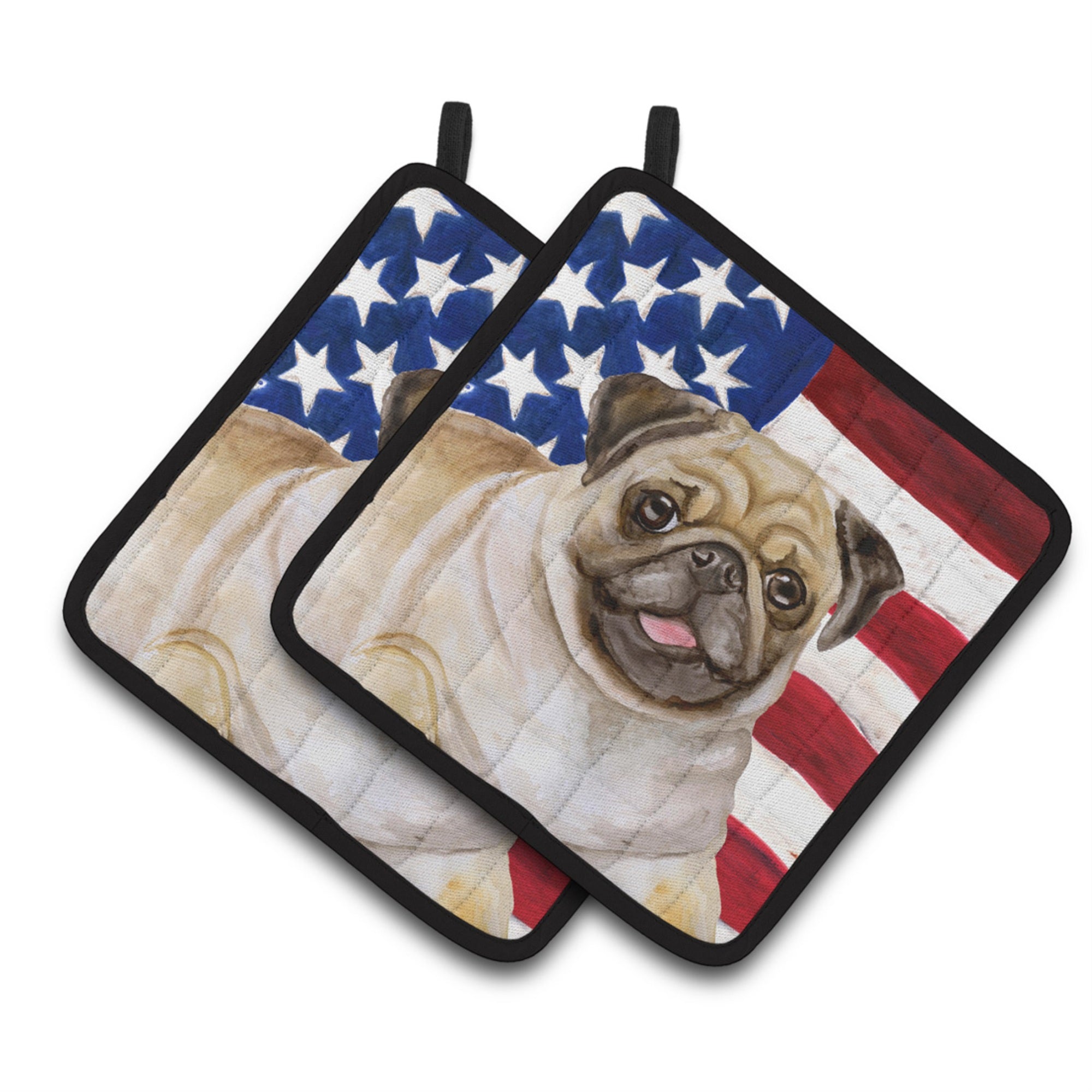 'Caroline'S Treasures Fawn Pug Patriotic Decorated Pot Holder, 7.5H X 7.5W, Usa American Flag''