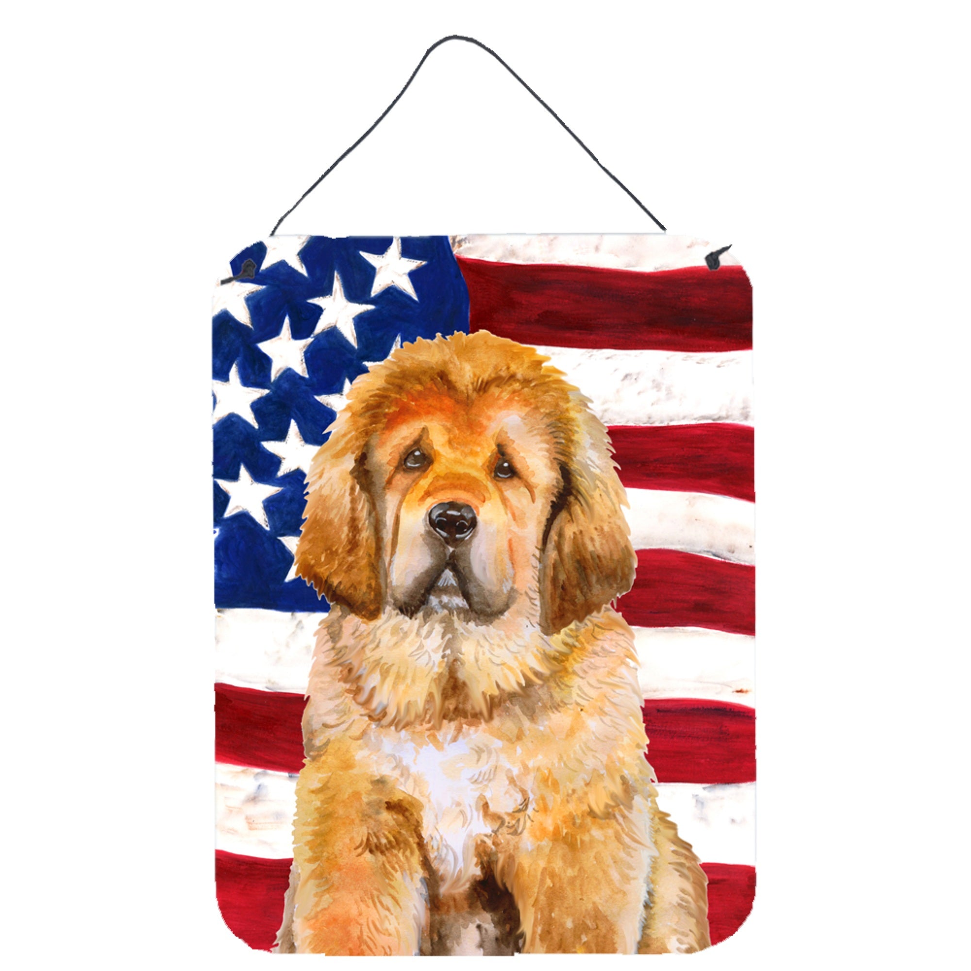 'Caroline'S Treasures Tibetan Mastiff Patriotic Metal Print, 16'''' X 12'''', Multicolor''