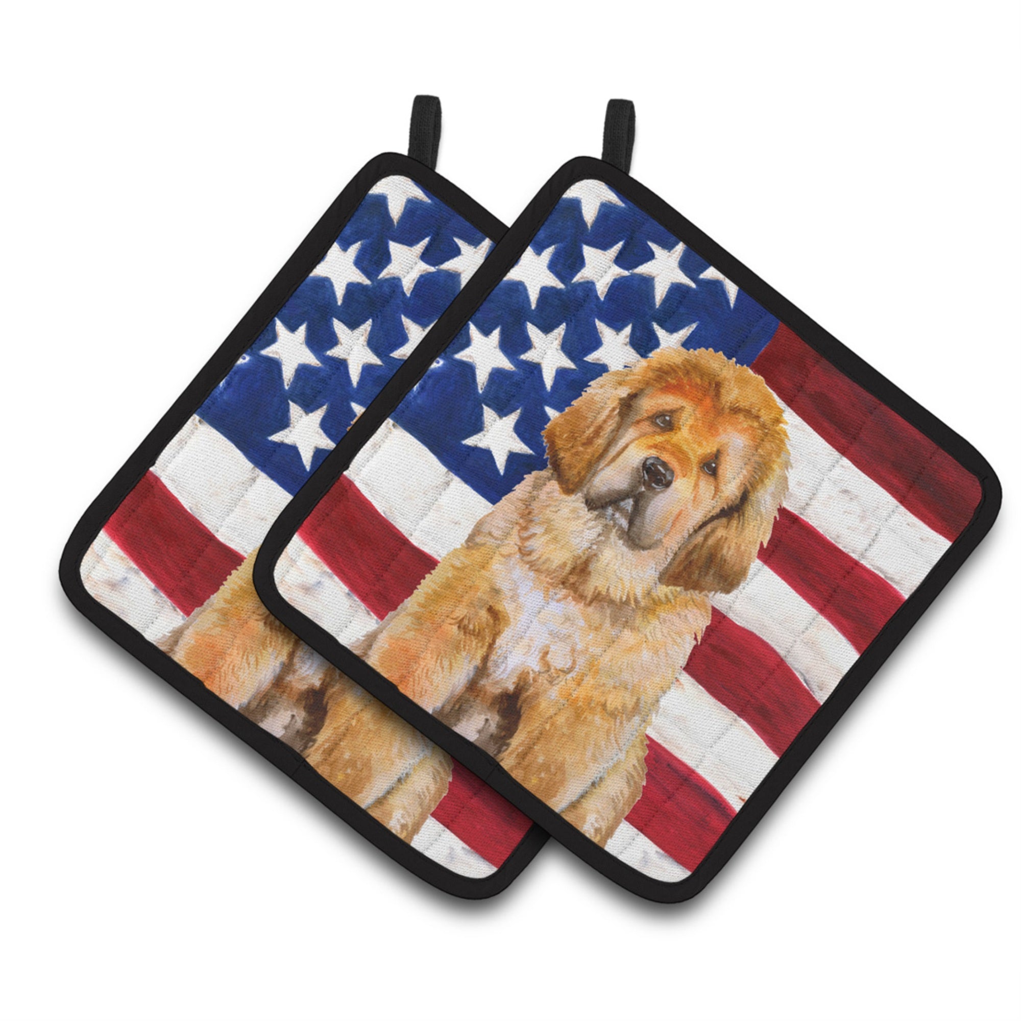 'Caroline'S Treasures Tibetan Mastiff Patriotic Decorated Pot Holder, 7.5H X 7.5W, Usa American Flag''