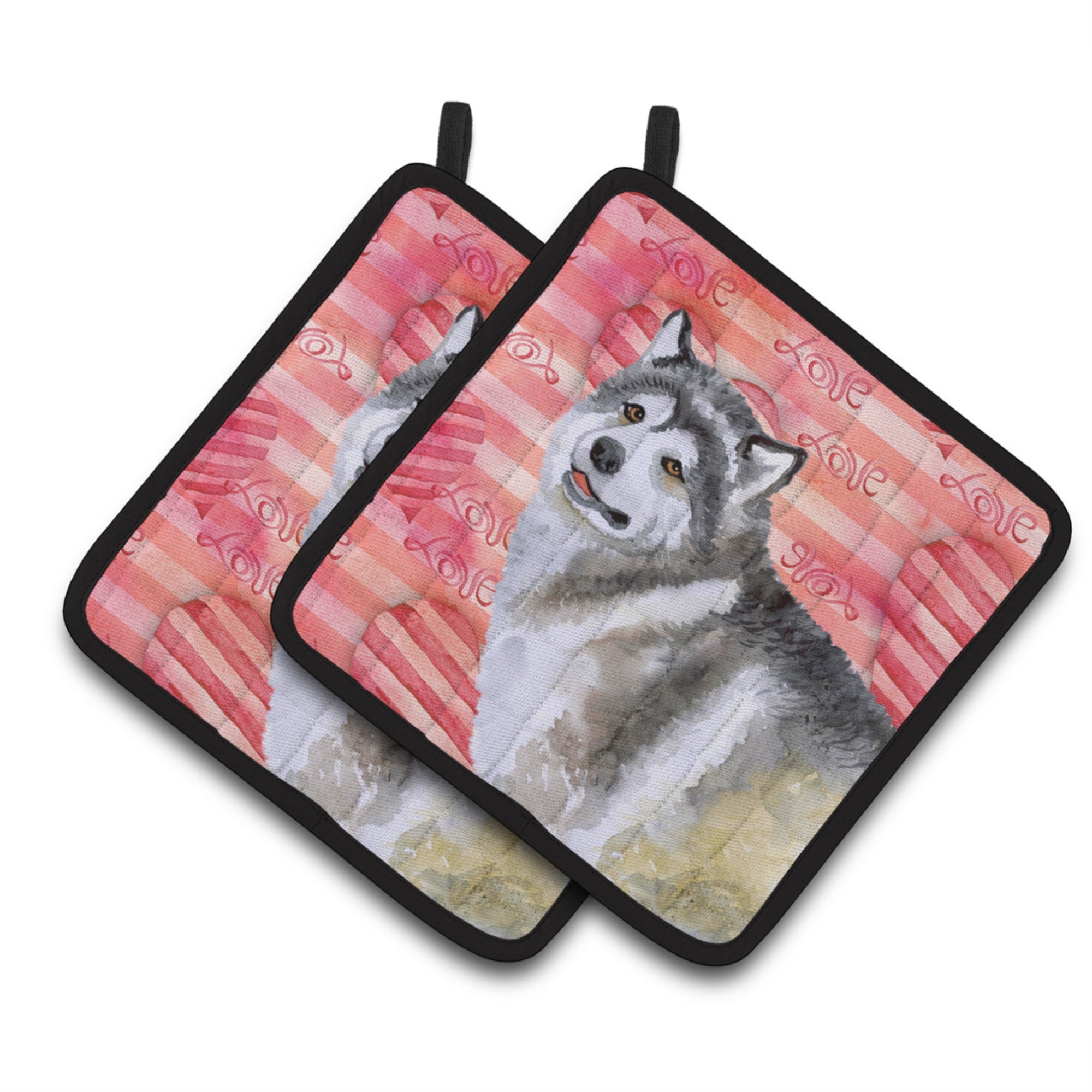 'Caroline'S Treasures Alaskan Malamute Decorated Pot Holder, 7.5H X 7.5W, Love Is A Dog''