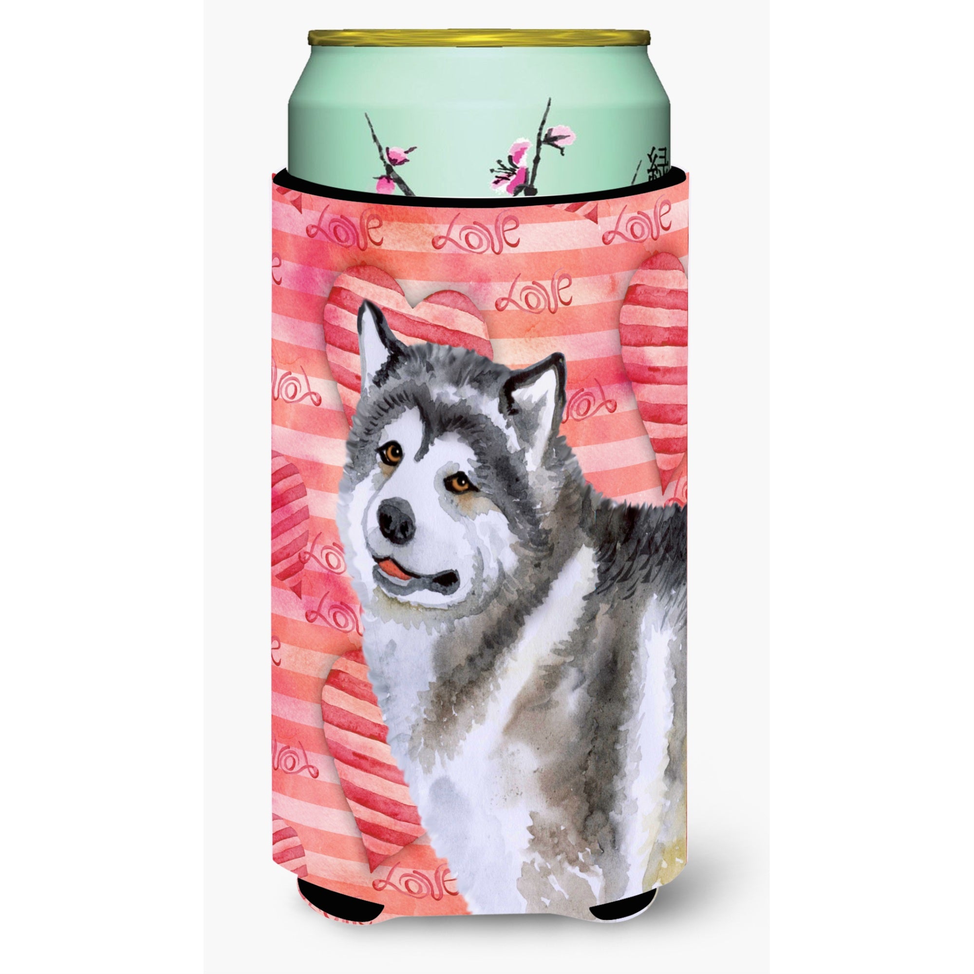'Caroline'S Treasures Alaskan Malamute Love Decorative Can Hugger, Tall Boy, Multicolor''