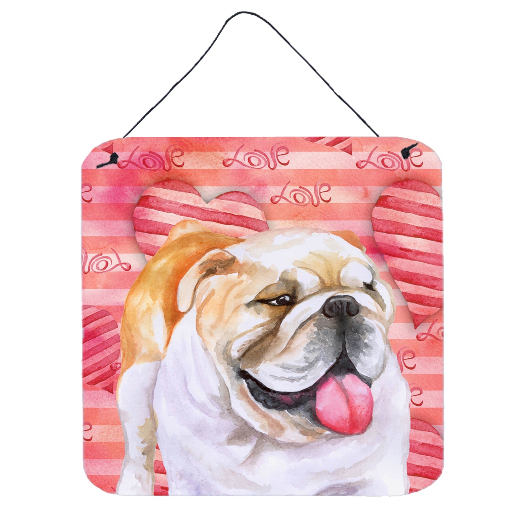 'Caroline'S Treasures English Bulldog Metal Print, 6H X 6W, Love Is A Dog''