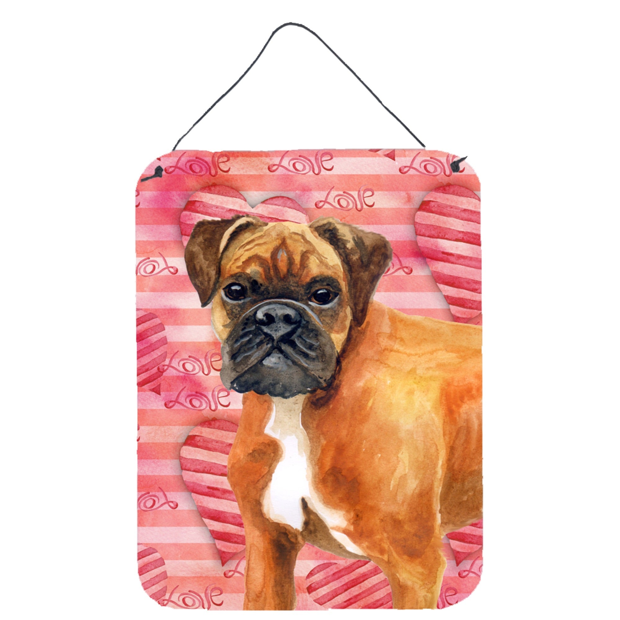 'Caroline'S Treasures German Boxer Love Metal Print, 16'''' X 12'''', Multicolor''