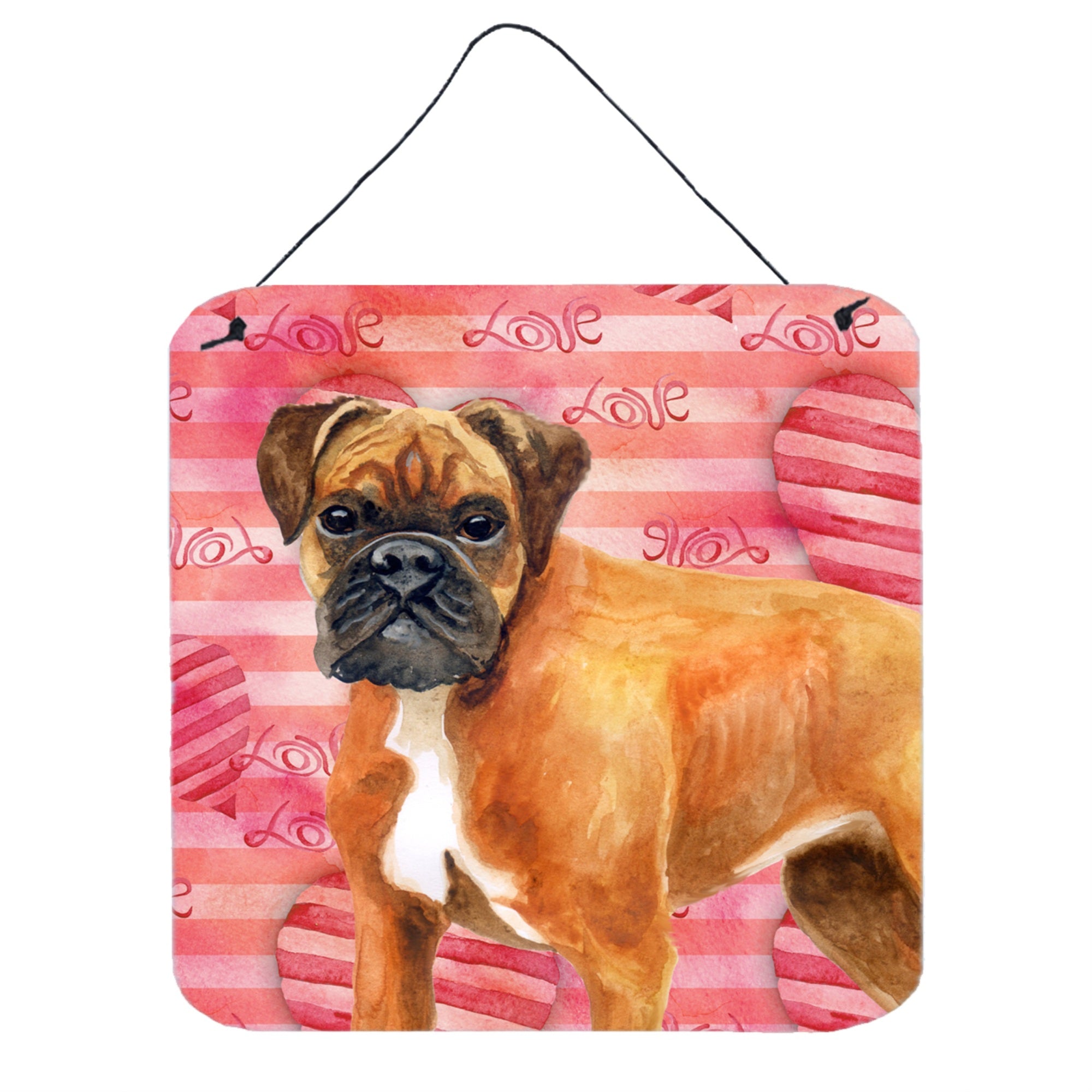 'Caroline'S Treasures German Boxer Metal Print, 6H X 6W, Love Is A Dog''