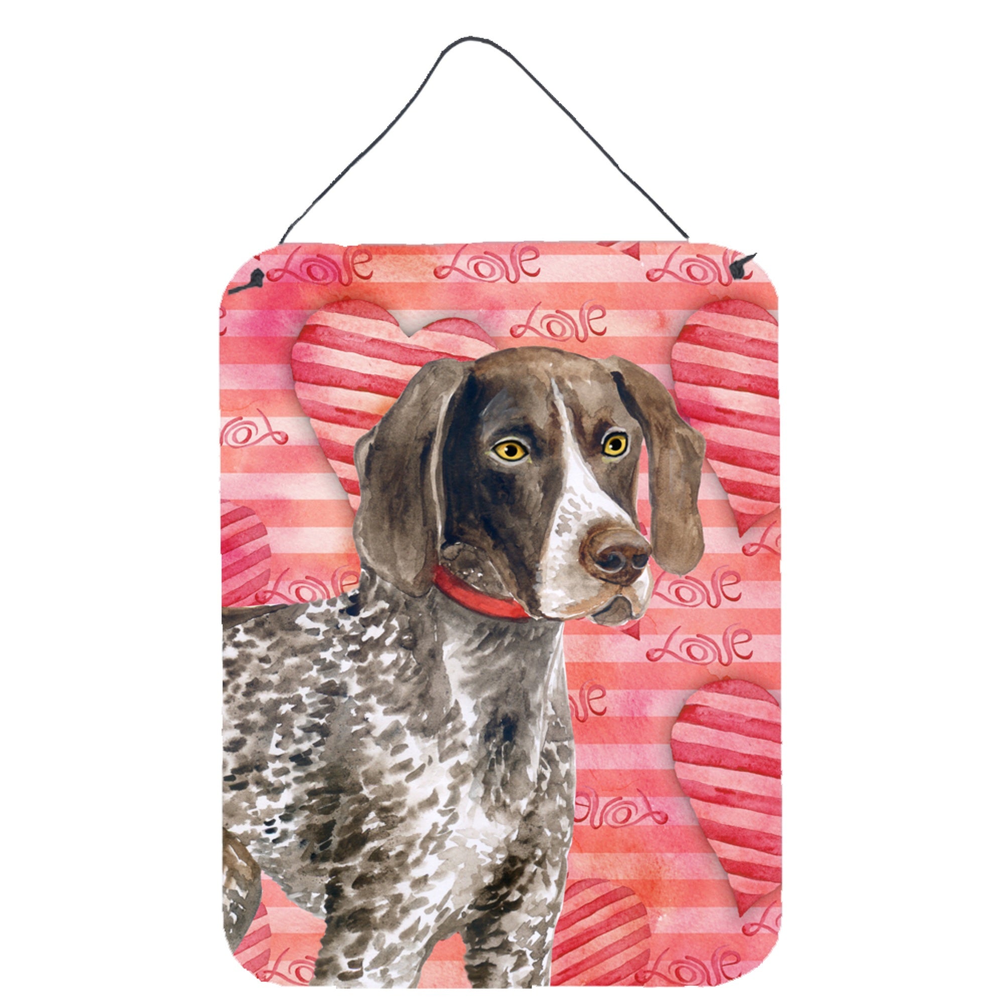 'Caroline'S Treasures German Shorthaired Pointer Love Metal Print, 16'''' X 12'''', Multicolor''