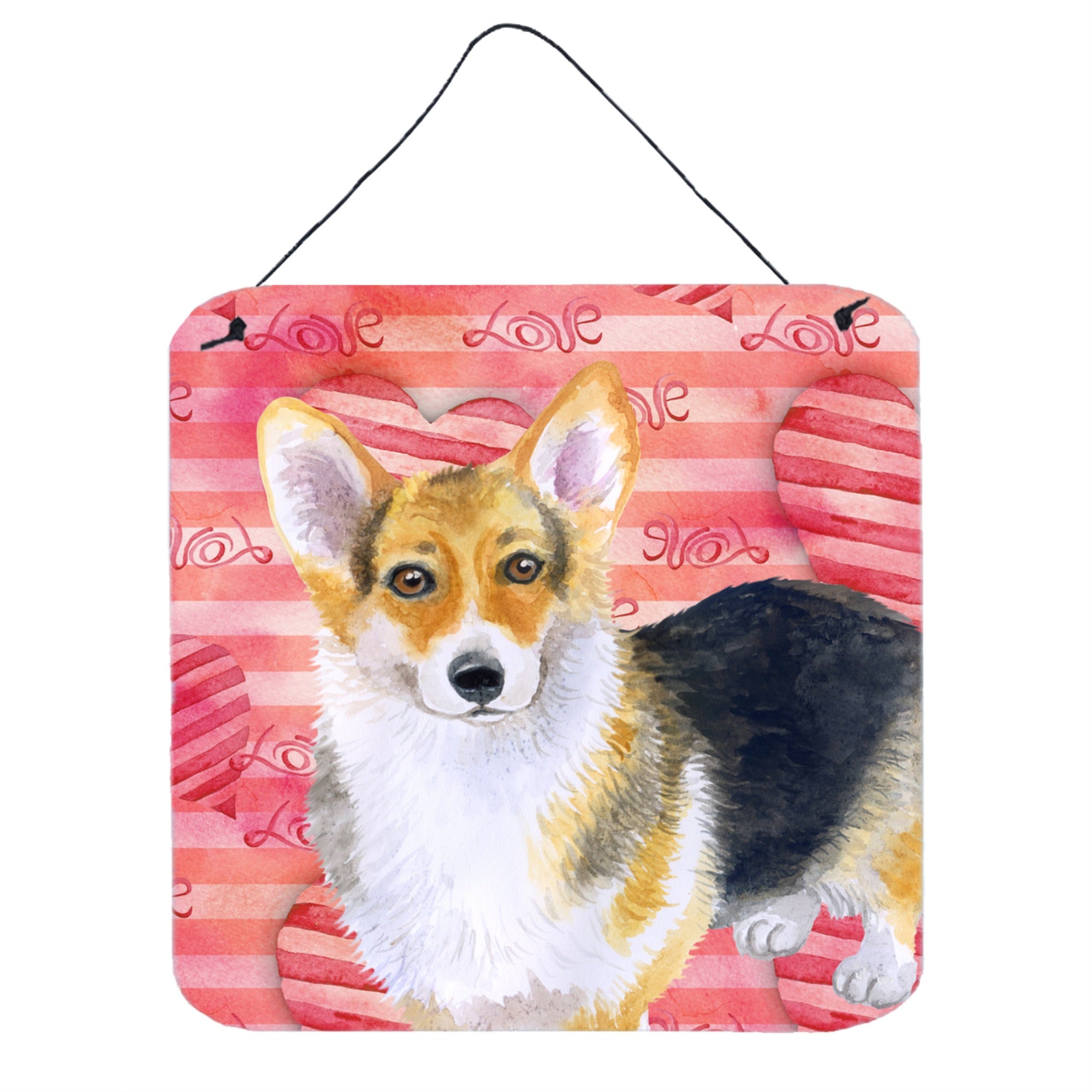 'Caroline'S Treasures Pembroke Corgi Metal Print, 6H X 6W, Love Is A Dog''