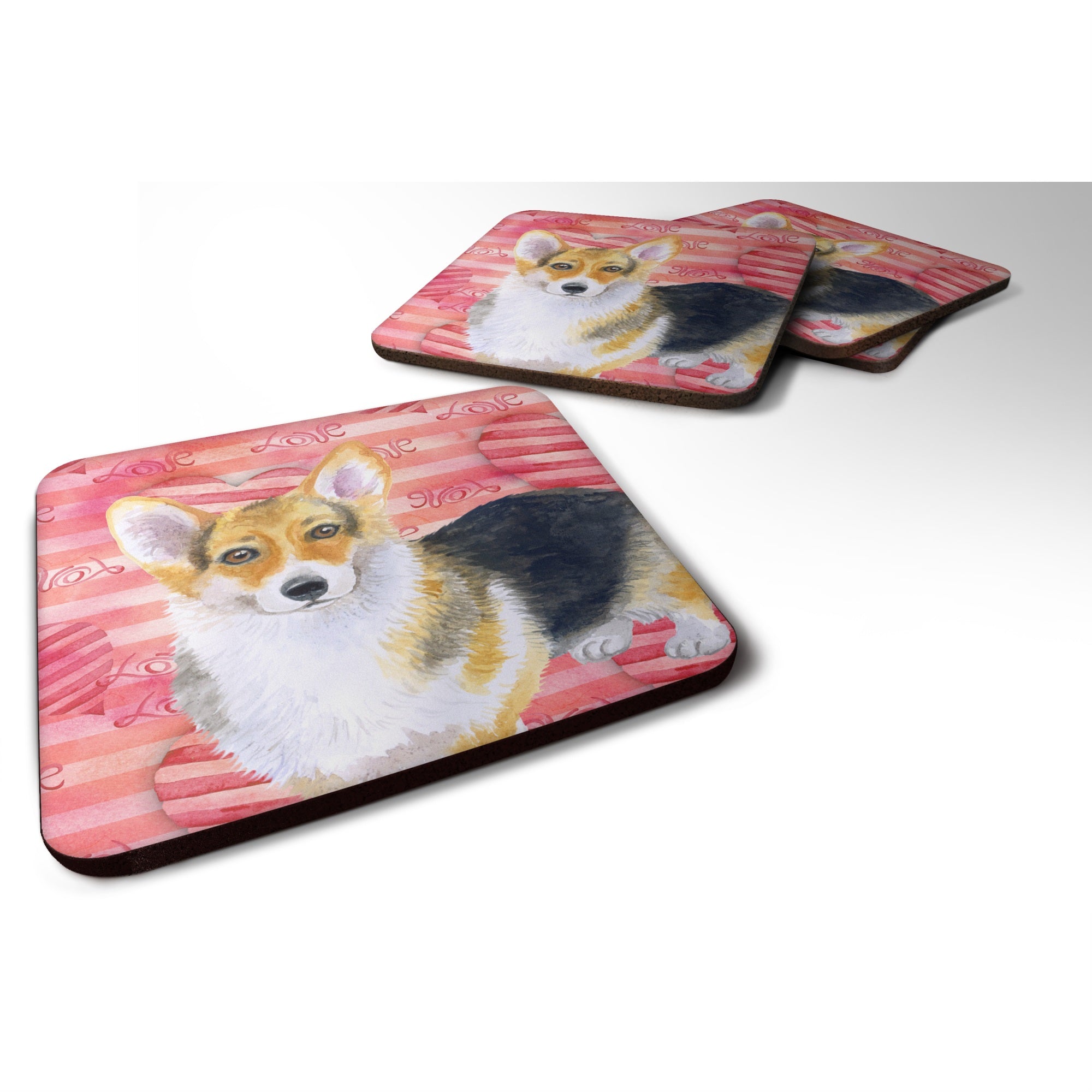 'Caroline'S Treasures Pembroke Corgi Love Decorative Coasters, Multicolor''