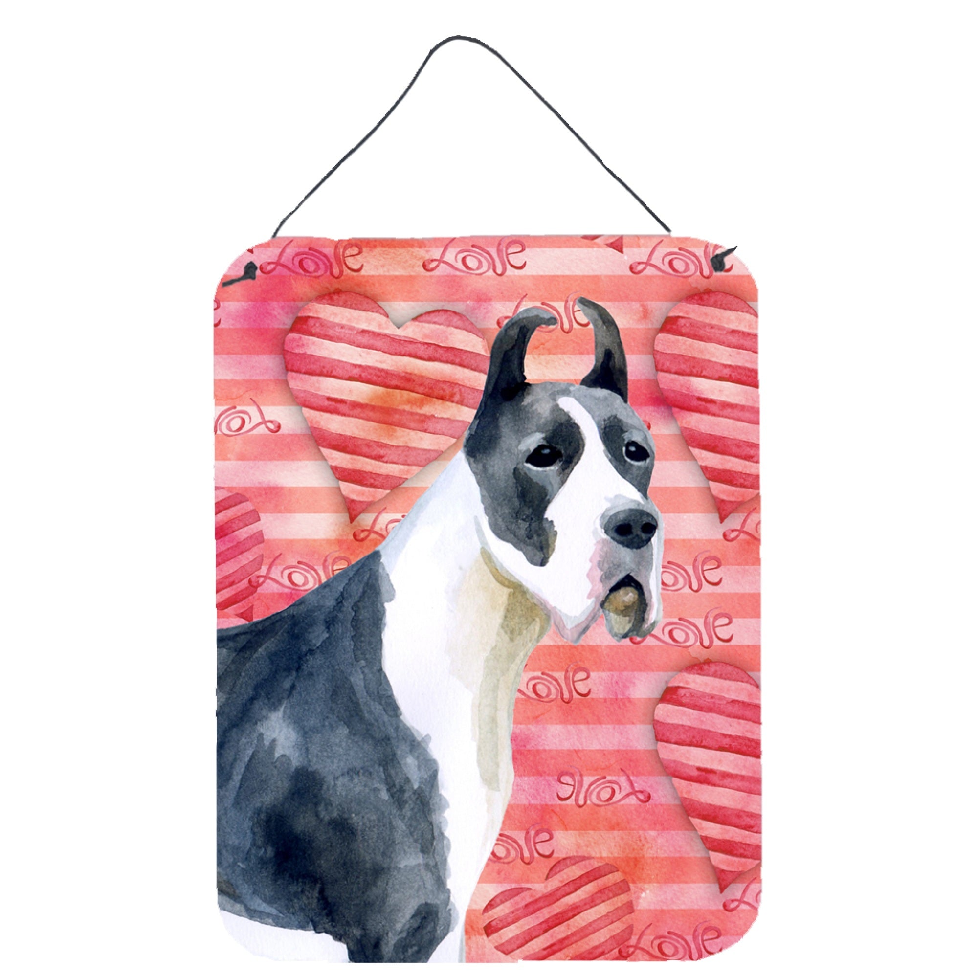 'Caroline'S Treasures Harlequin Dane Love Metal Print, 16'''' X 12'''', Multicolor''