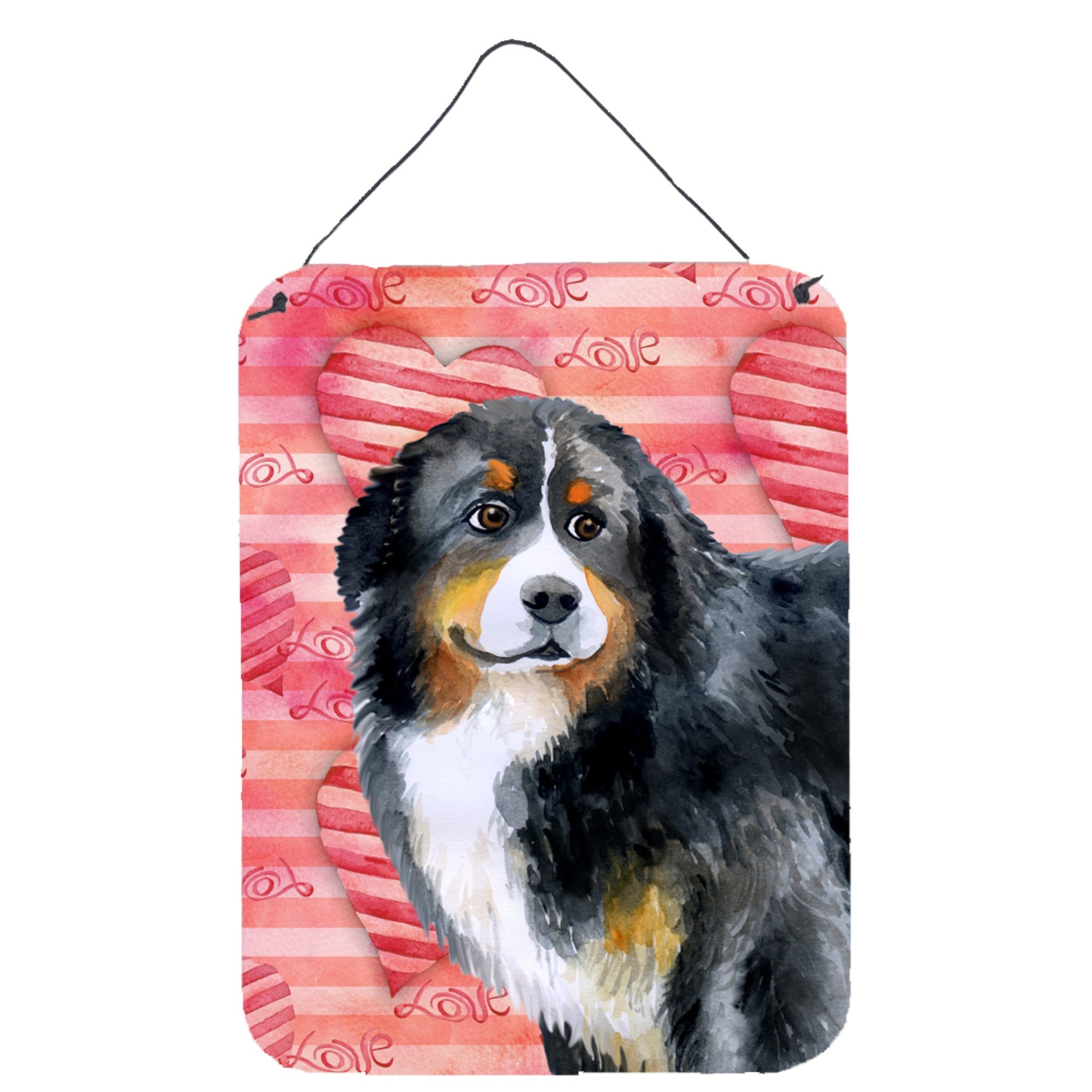 'Caroline'S Treasures Bernese Mountain Dog Love Metal Print, 16'''' X 12'''', Multicolor''