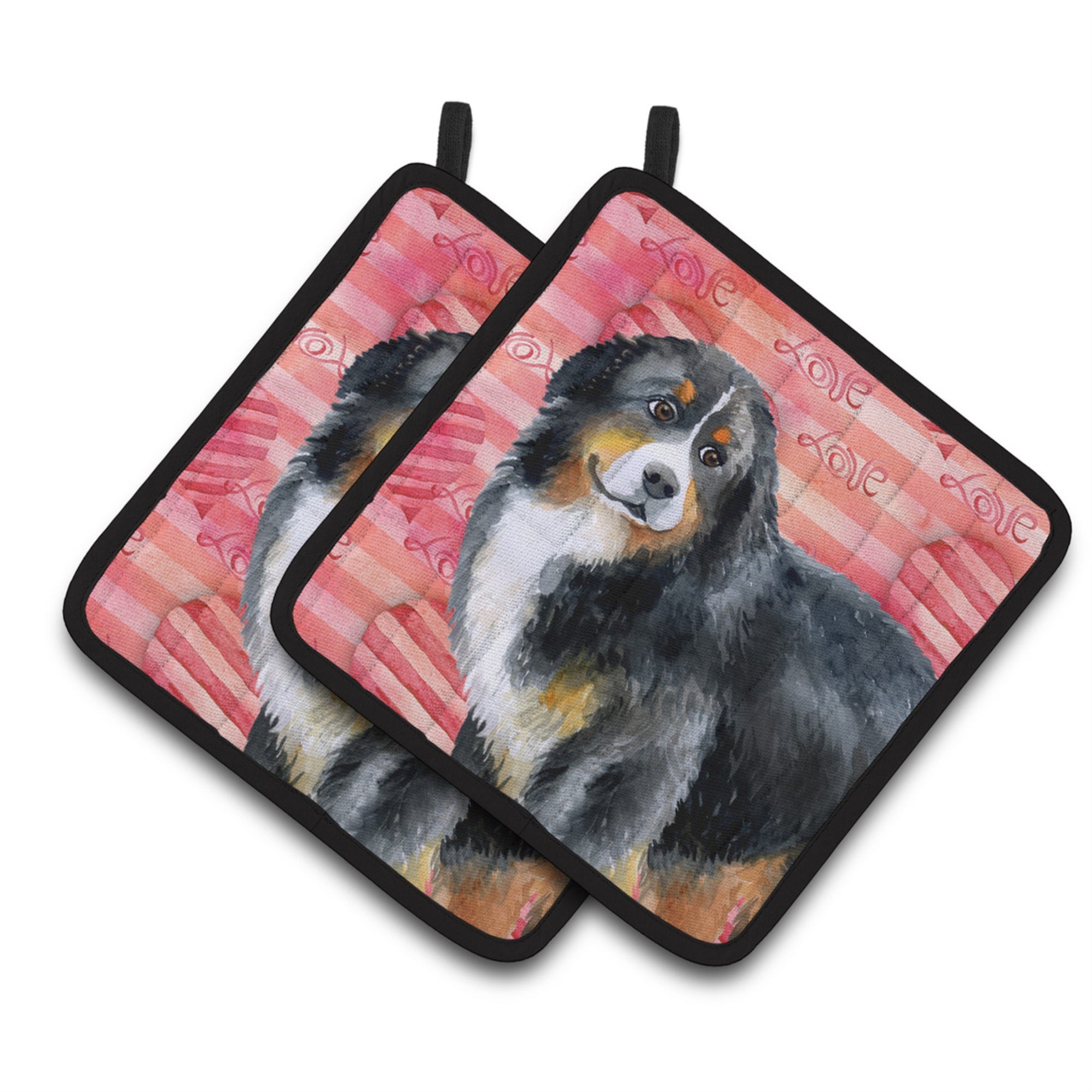 'Caroline'S Treasures Bernese Mountain Decorated Pot Holder, 7.5H X 7.5W, Love Is A Dog''