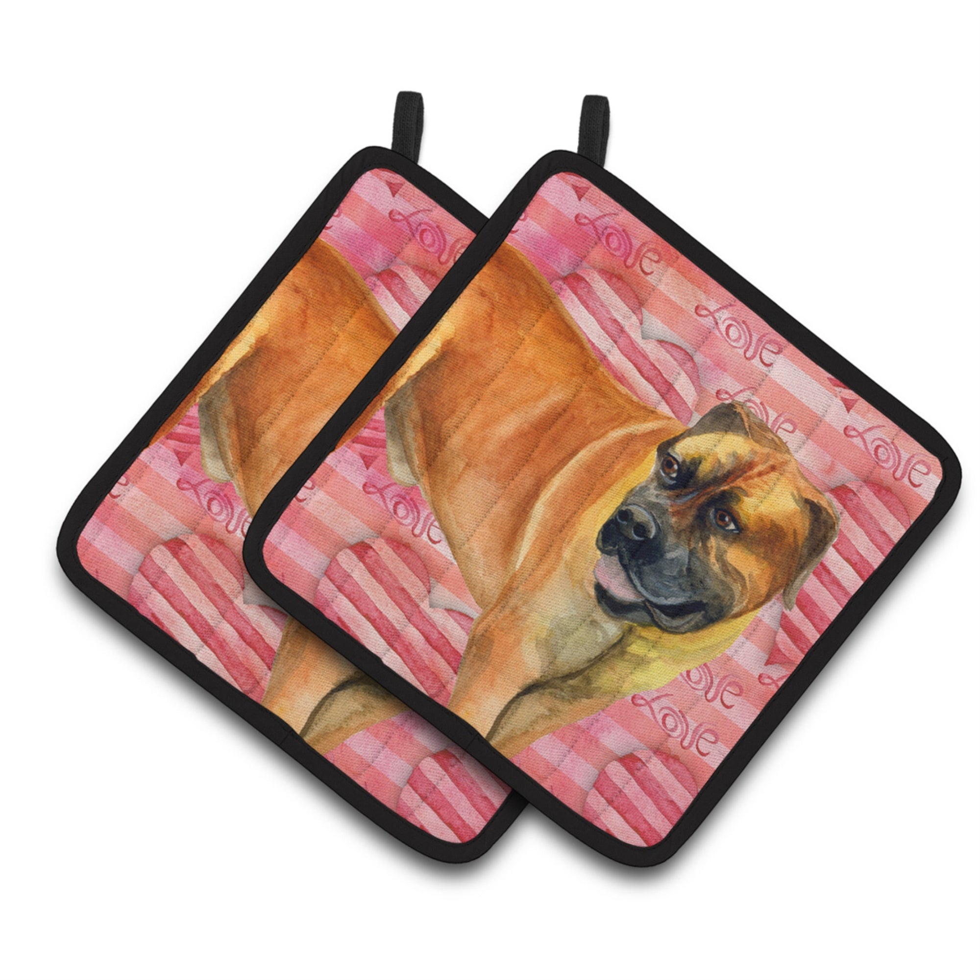 'Caroline'S Treasures Boerboel Mastiff Decorated Pot Holder, 7.5H X 7.5W, Love Is A Dog''