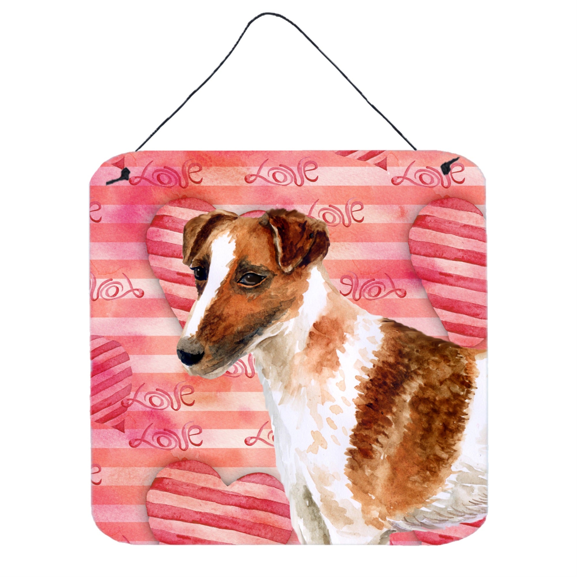'Caroline'S Treasures Smooth Fox Terrier Metal Print, 6H X 6W, Love Is A Dog''