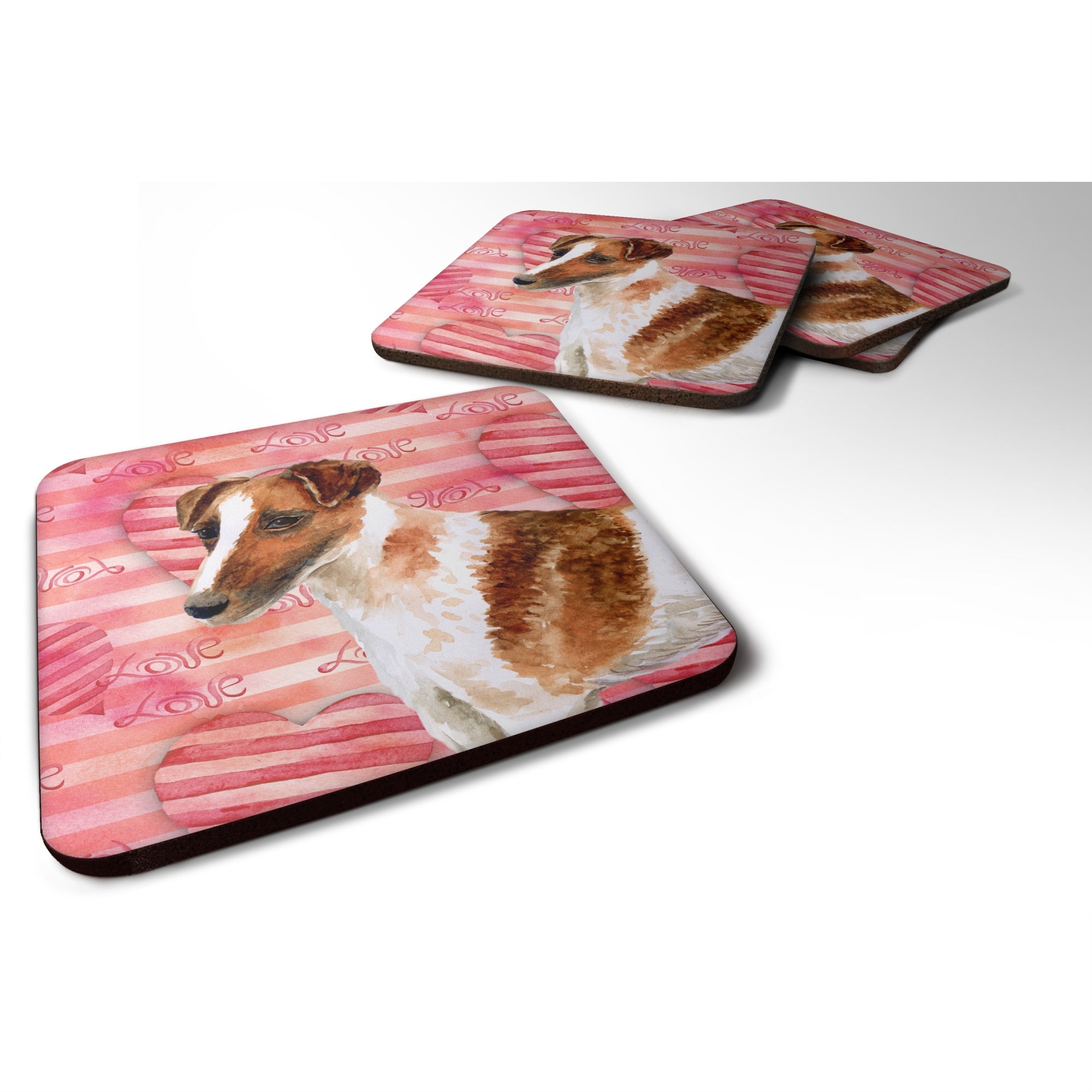 'Caroline'S Treasures Smooth Fox Terrier Love Decorative Coasters, Multicolor''