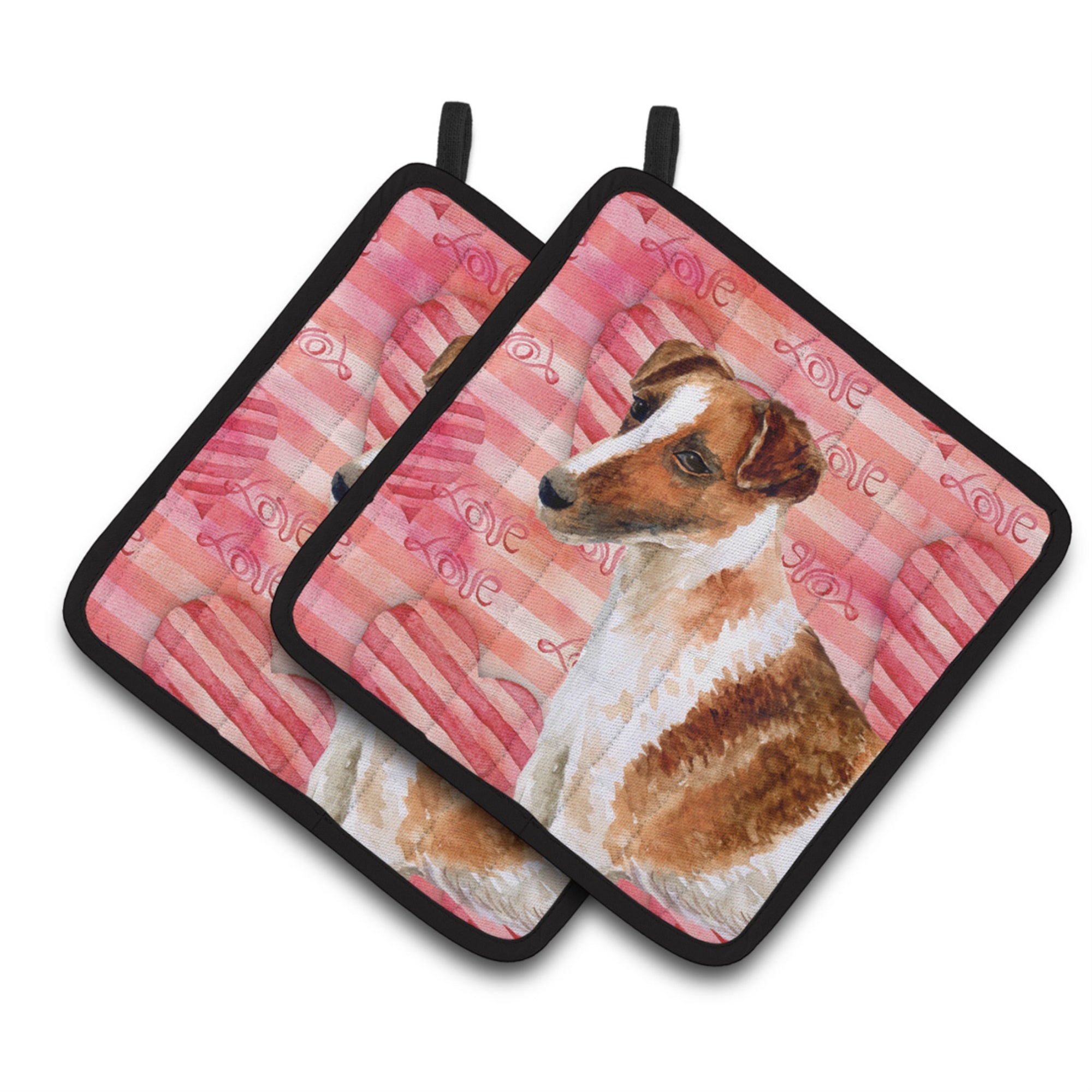 'Caroline'S Treasures Smooth Fox Terrier Decorated Pot Holder, 7.5H X 7.5W, Love Is A Dog''