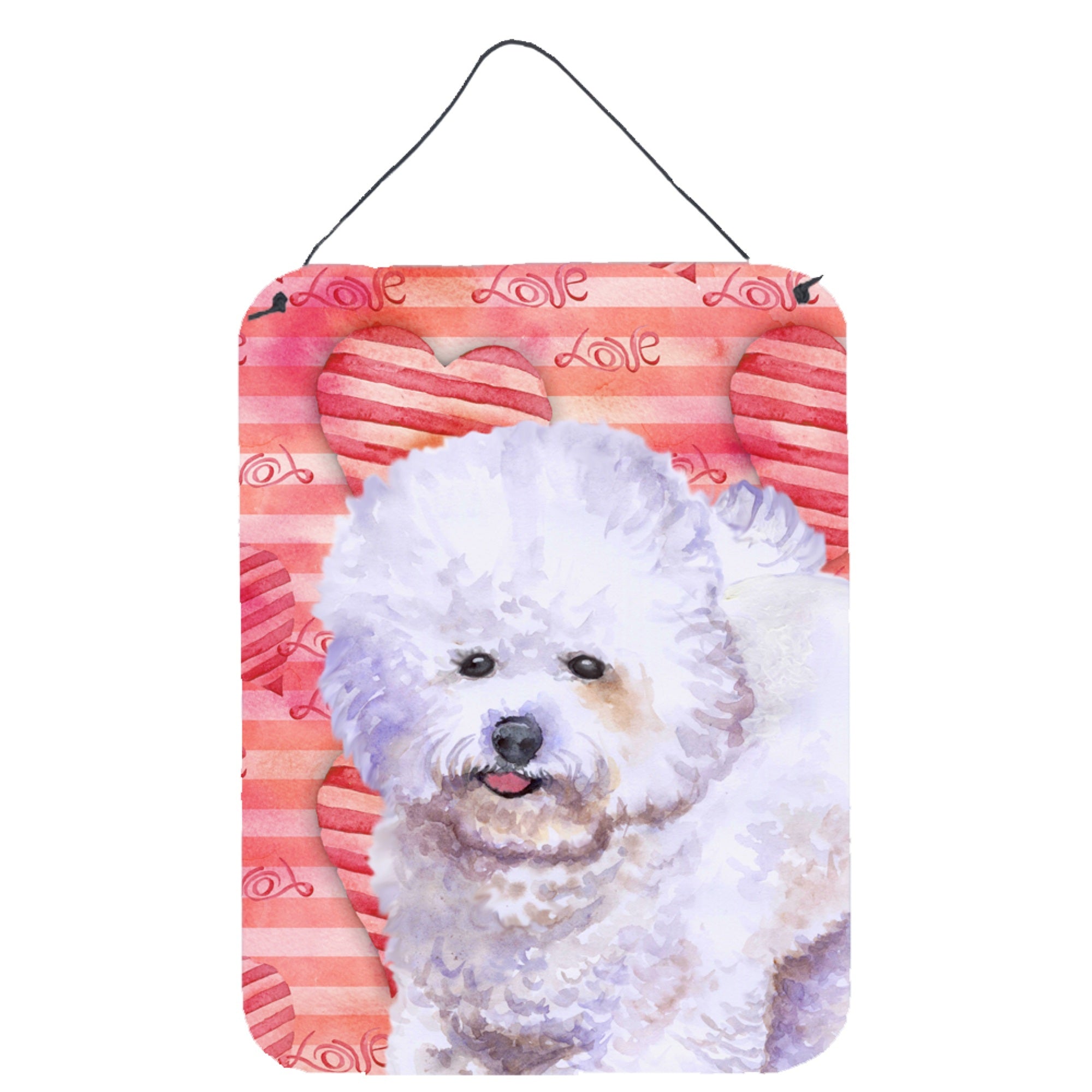 'Caroline'S Treasures Bichon Frise Love Metal Print, 16'''' X 12'''', Multicolor''