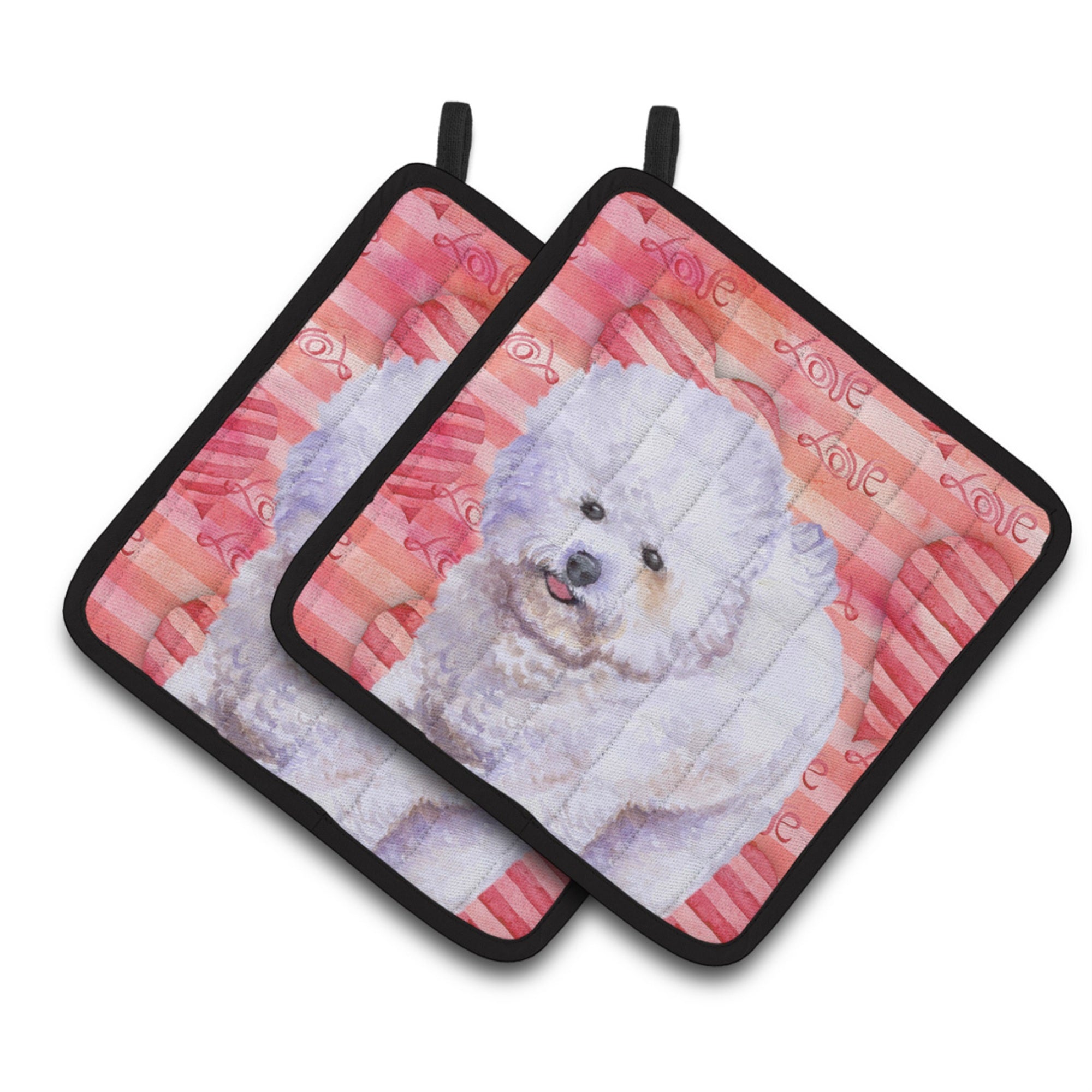 'Caroline'S Treasures Bichon Frise Decorated Pot Holder, 7.5H X 7.5W, Love Is A Dog''