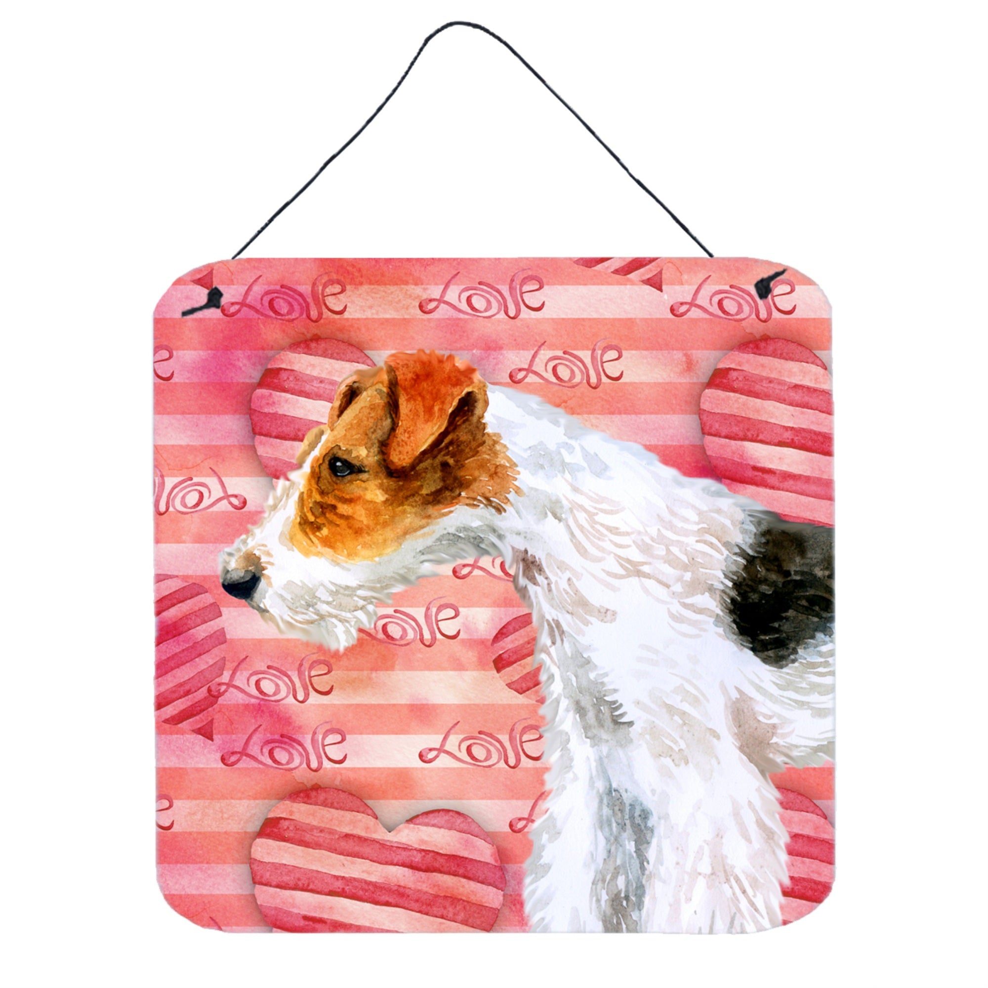 'Caroline'S Treasures Fox Terrier Metal Print, 6H X 6W, Love Is A Dog''