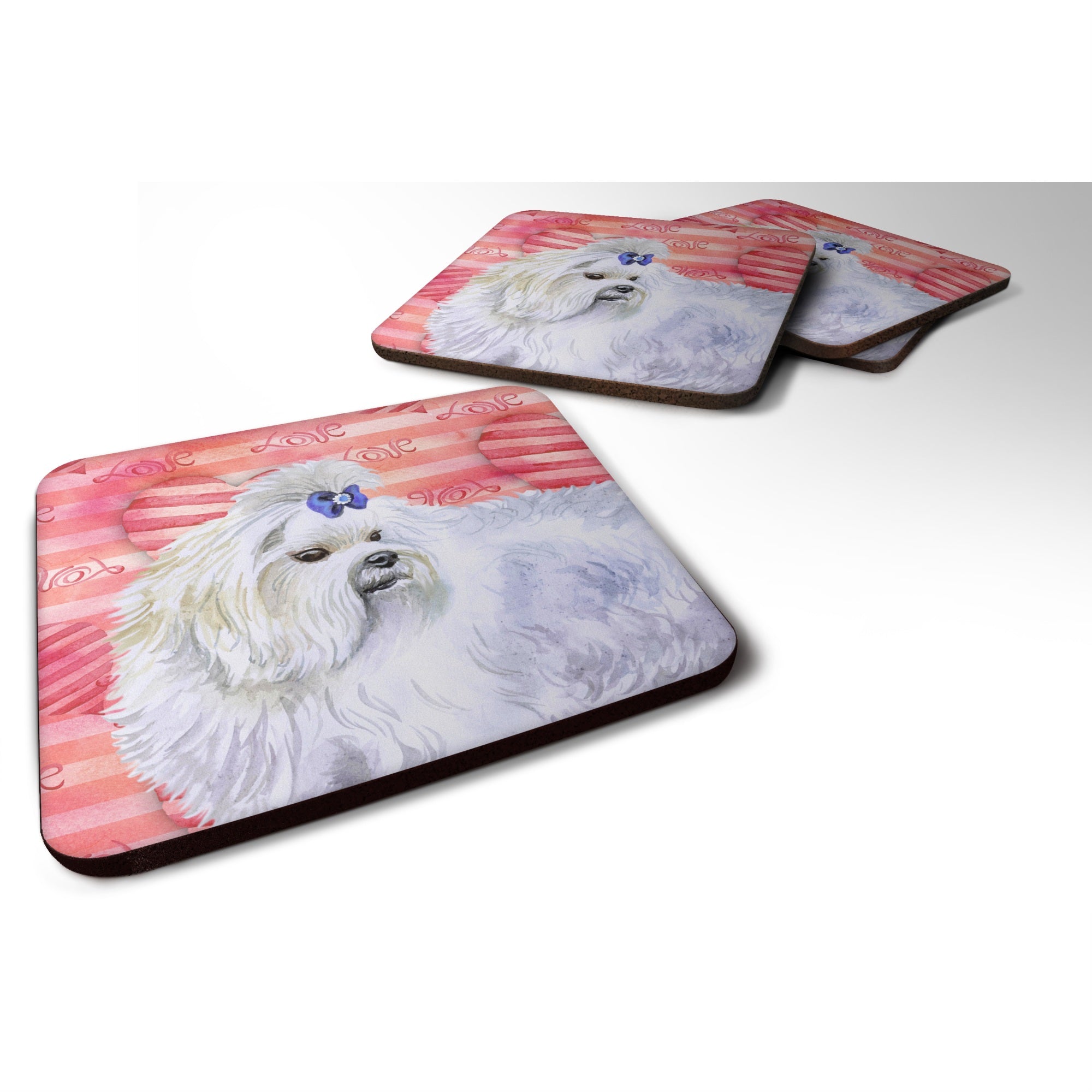 'Caroline'S Treasures Maltese Love Decorative Coasters, Multicolor''