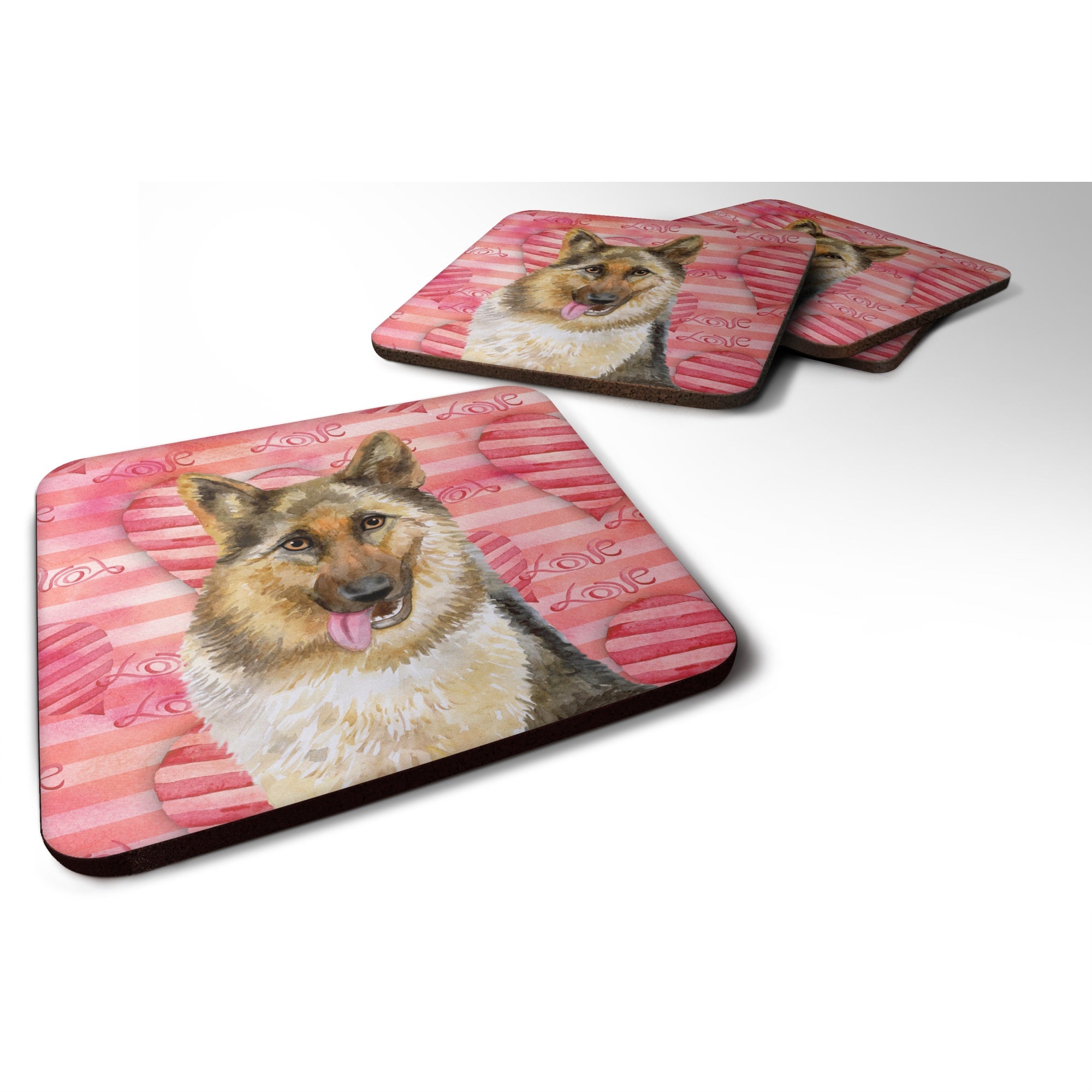 'Caroline'S Treasures German Shepherd Love Decorative Coasters, Multicolor''