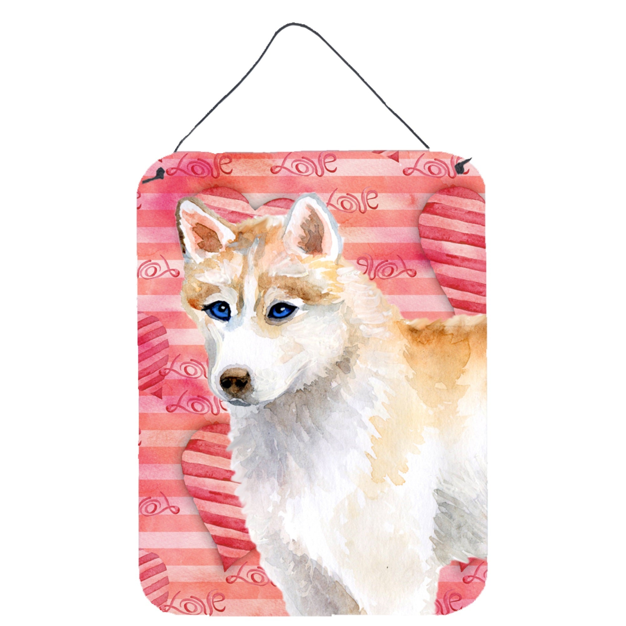 'Caroline'S Treasures Siberian Husky Love Metal Print, 16'''' X 12'''', Multicolor''