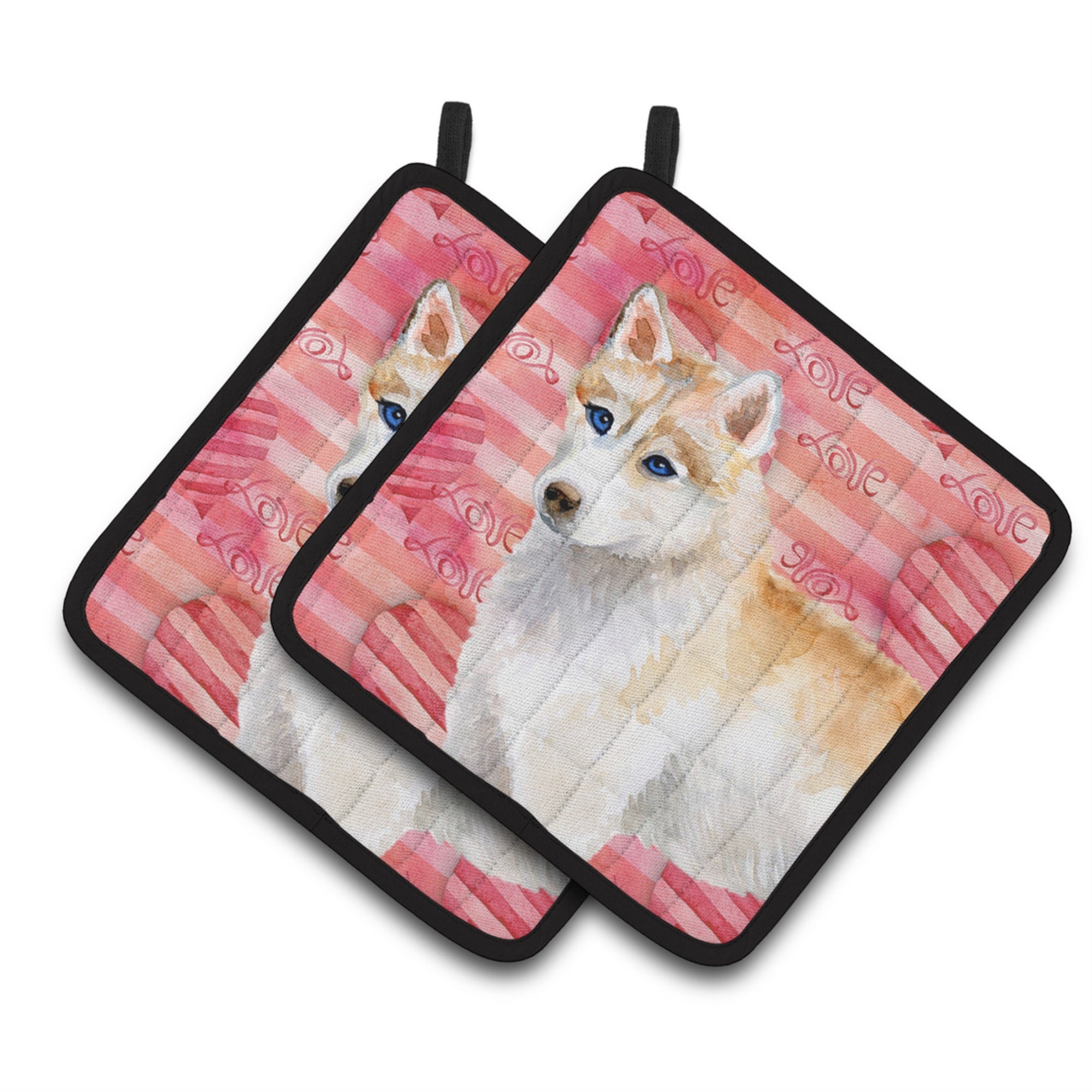 'Caroline'S Treasures Siberian Husky Decorated Pot Holder, 7.5H X 7.5W, Love Is A Dog''