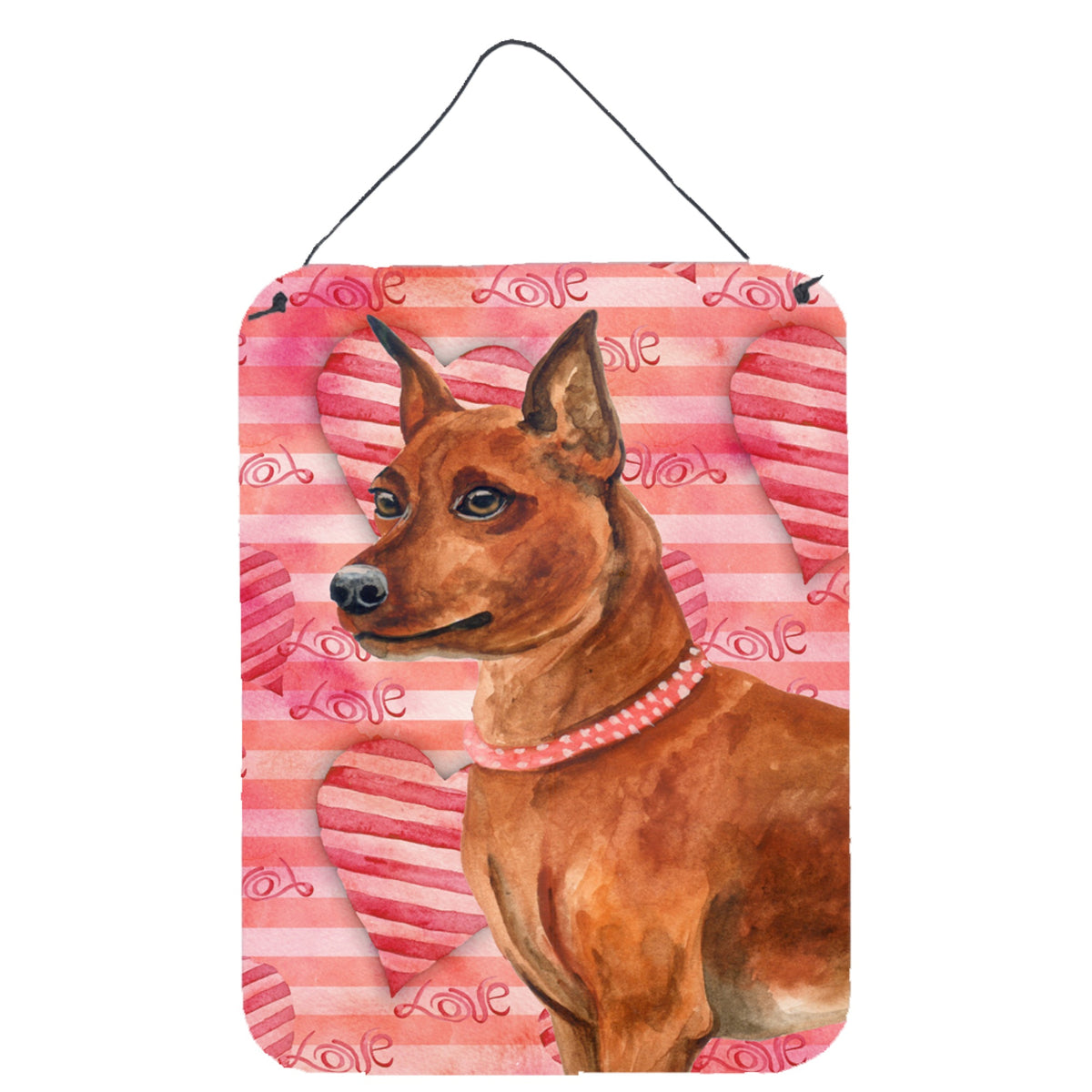 'Caroline'S Treasures Miniature Pinscher Love Metal Print, 16'''' X 12'''', Multicolor''