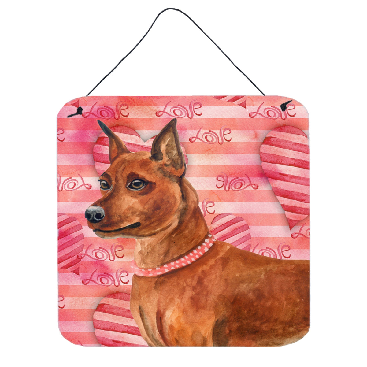 'Caroline'S Treasures Miniature Pinscher Metal Print, 6H X 6W, Love Is A Dog''