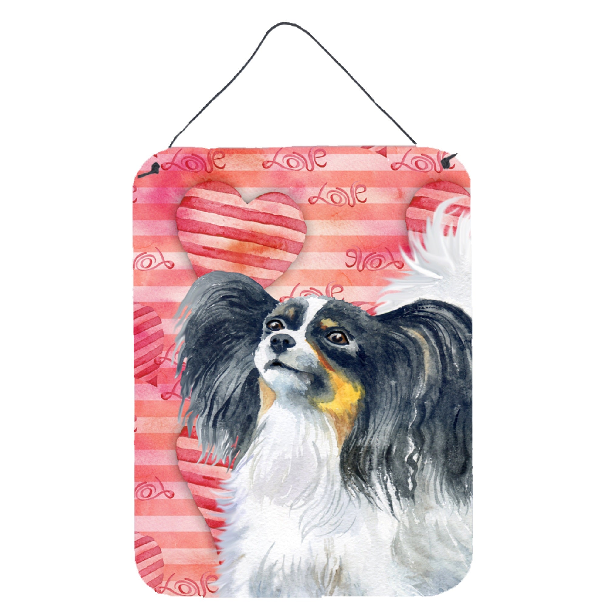 'Caroline'S Treasures Papillon Love Metal Print, 16'''' X 12'''', Multicolor''