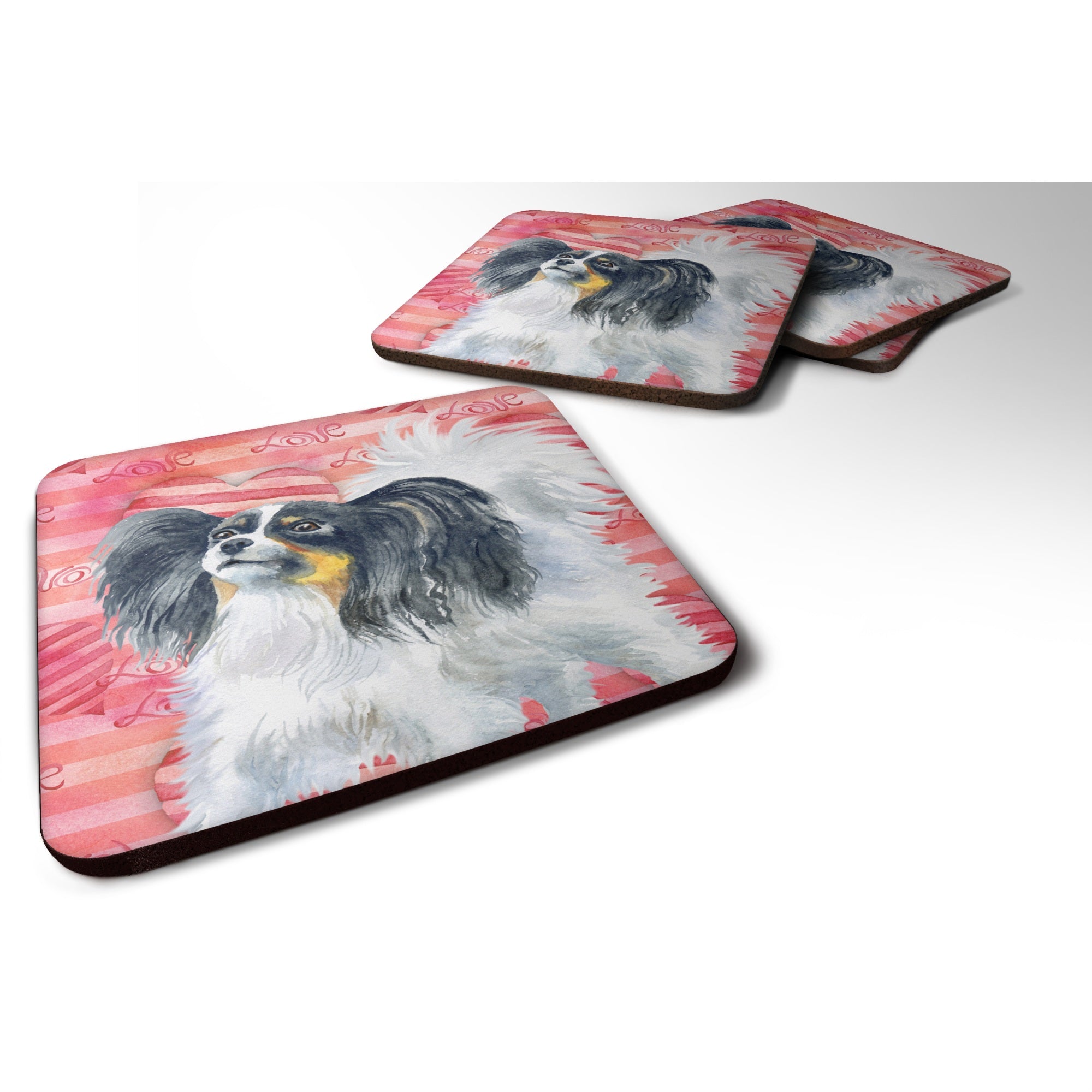 'Caroline'S Treasures Papillon Love Decorative Coasters, Multicolor''