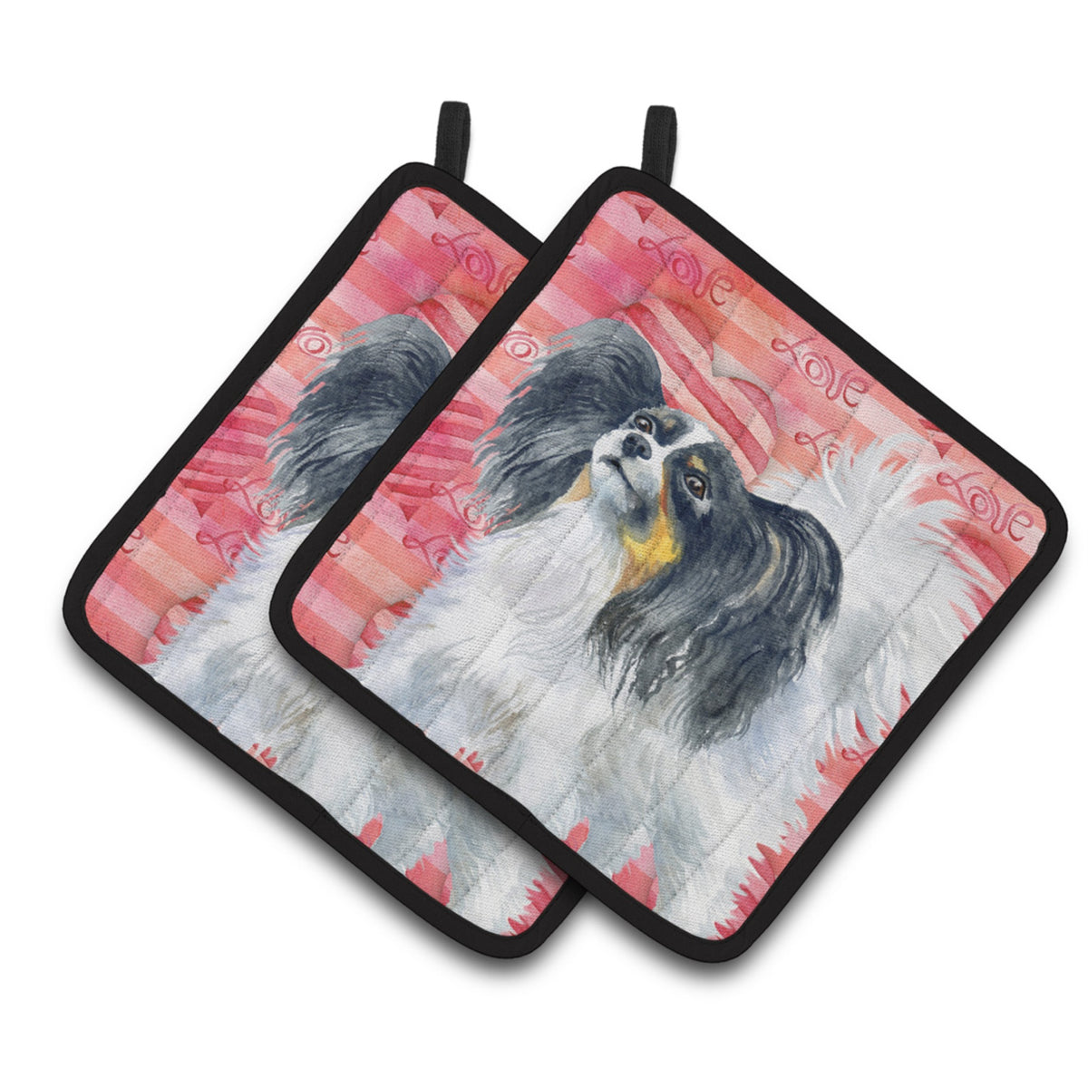 'Caroline'S Treasures Papillon Decorated Pot Holder, 7.5H X 7.5W, Love Is A Dog''