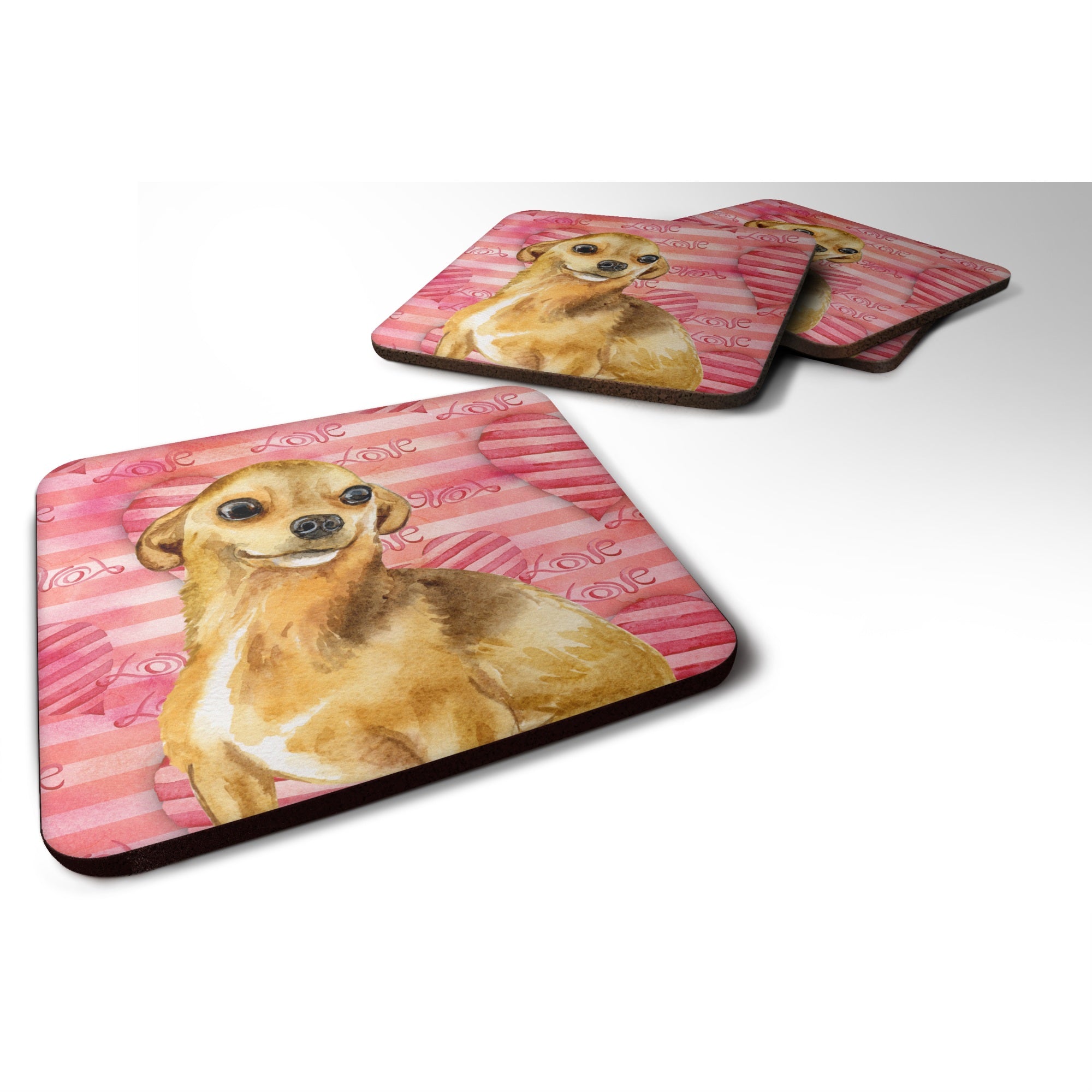 'Caroline'S Treasures Chihuahua Love Decorative Coasters, Multicolor''