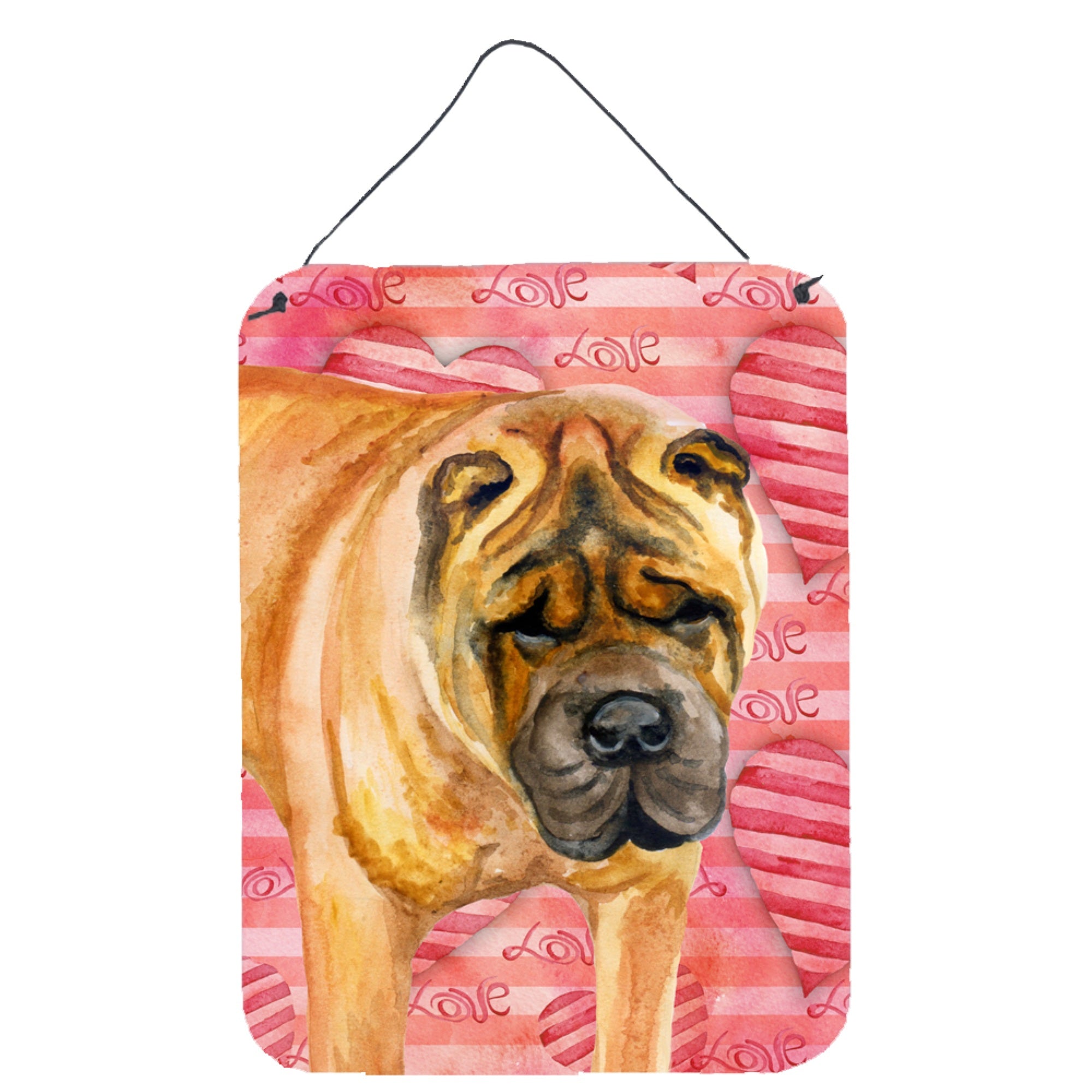 'Caroline'S Treasures Shar Pei Love Metal Print, 16'''' X 12'''', Multicolor''