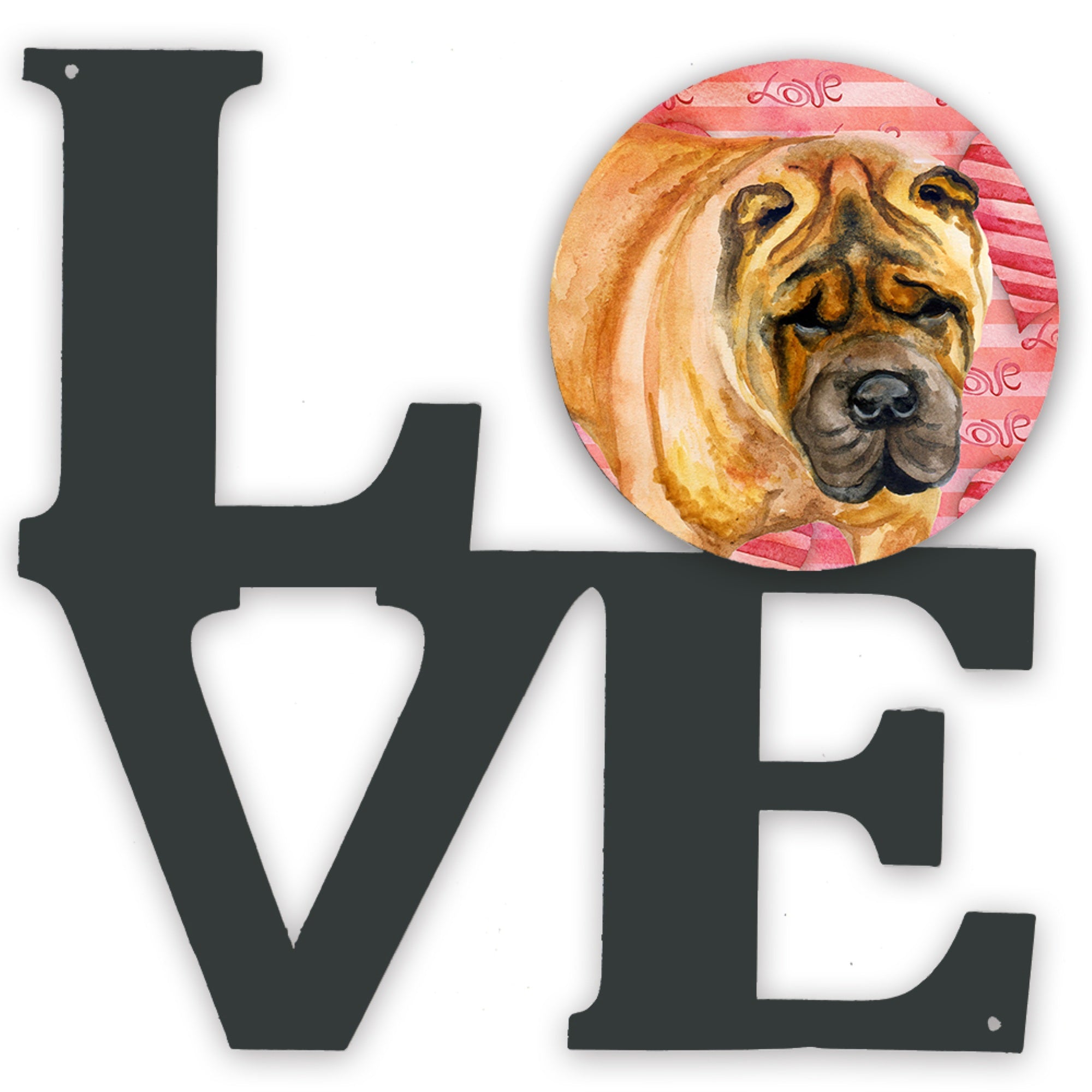 'Caroline'S Treasures Shar Pei Metal Artwork Love Wall-Decor, Multicolor''