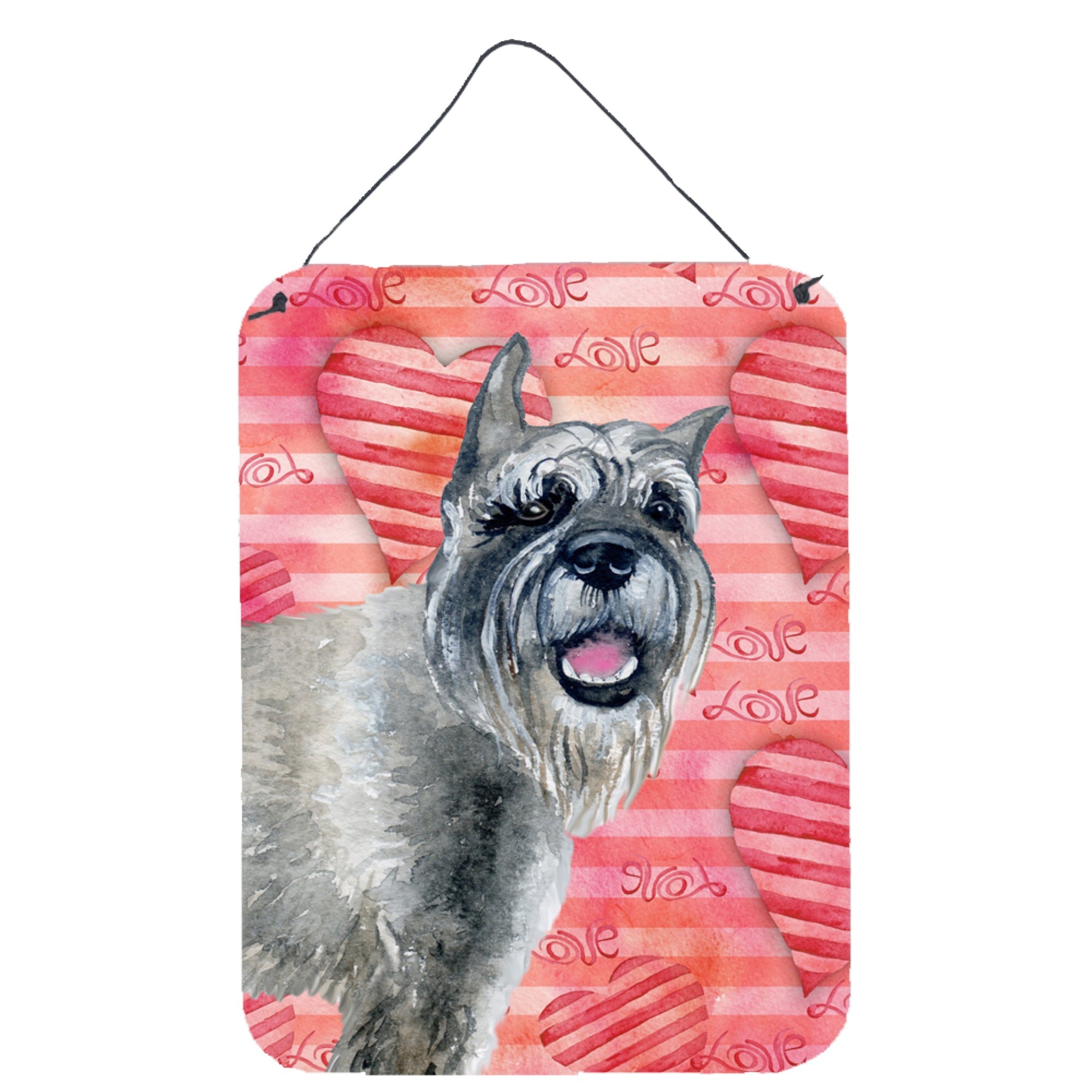 'Caroline'S Treasures Schnauzer Love Metal Print, 16'''' X 12'''', Multicolor''