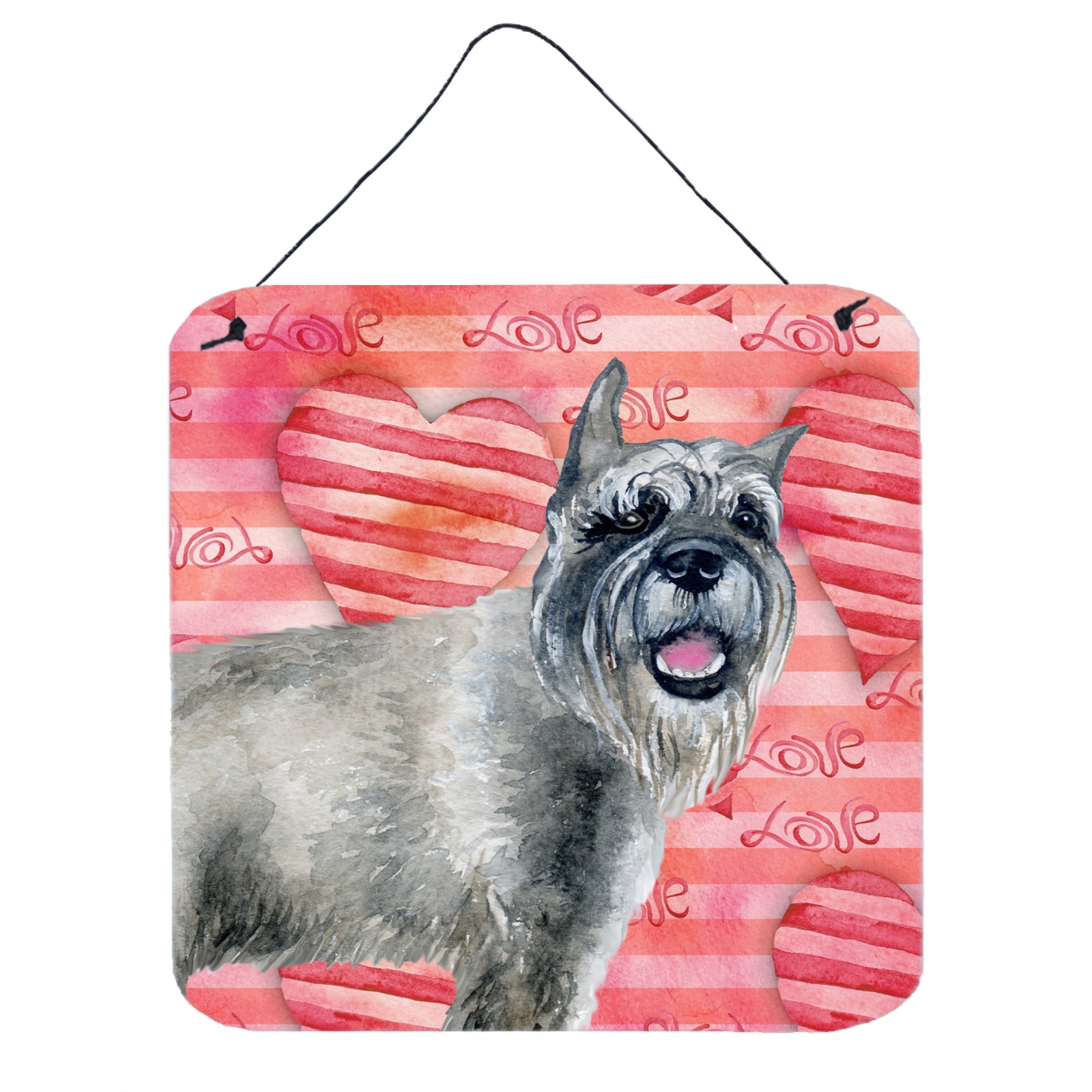 'Caroline'S Treasures Schnauzer Metal Print, 6H X 6W, Love Is A Dog''