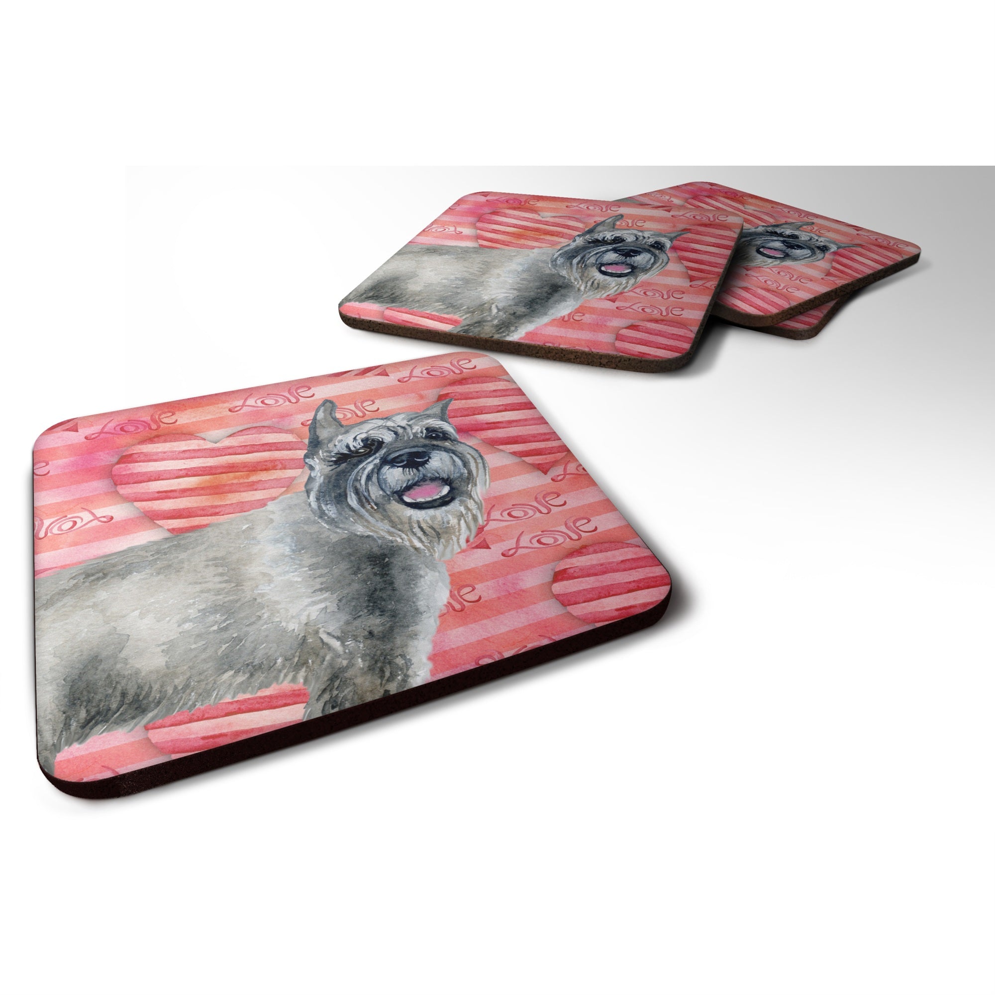 'Caroline'S Treasures Schnauzer Love Decorative Coasters, Multicolor''