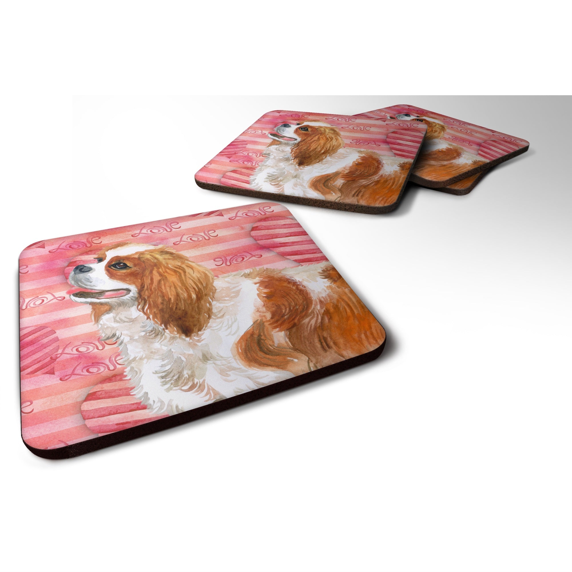'Caroline'S Treasures Cavalier Spaniel Love Decorative Coasters, Multicolor''