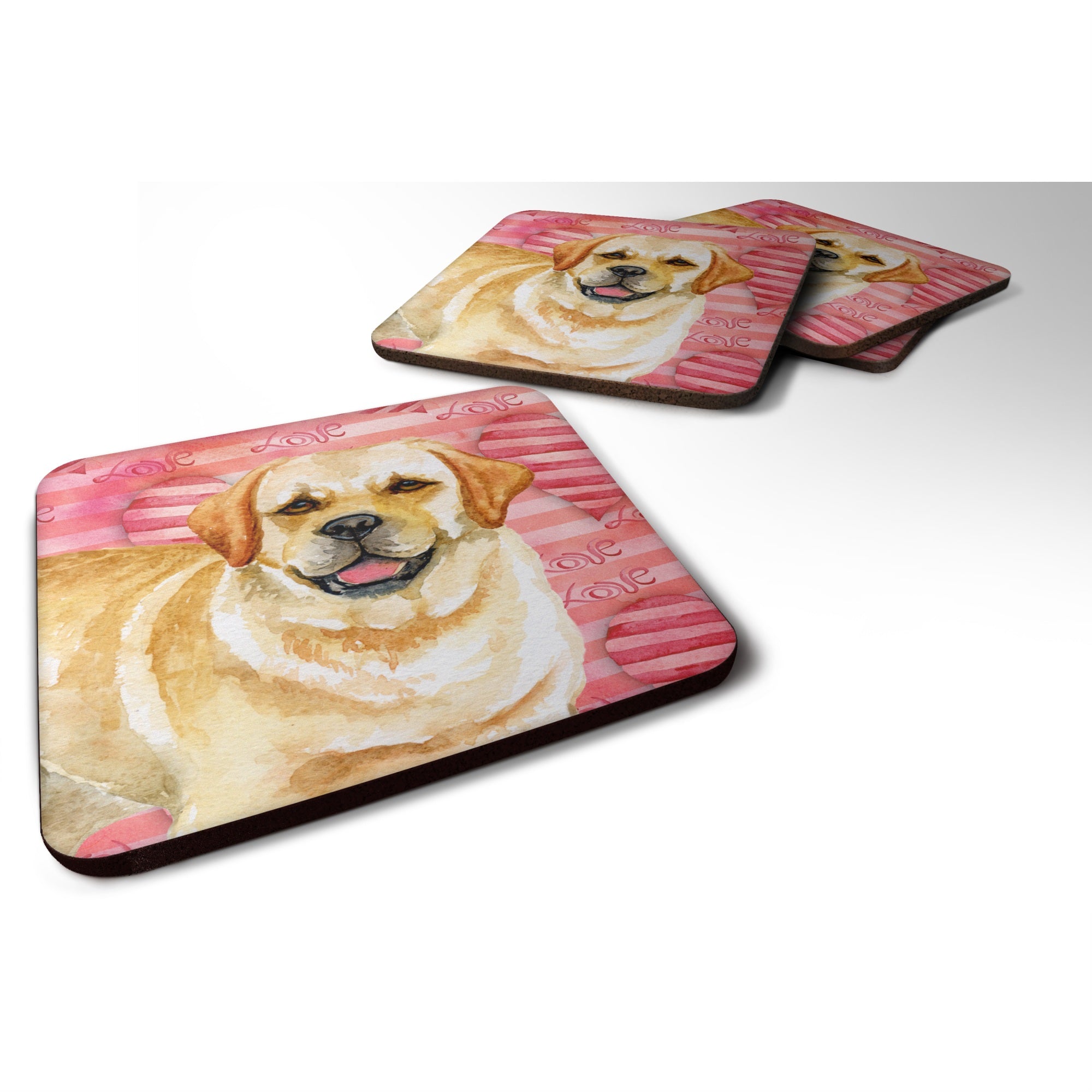 'Caroline'S Treasures Golden Retriever Love Decorative Coasters, Multicolor''