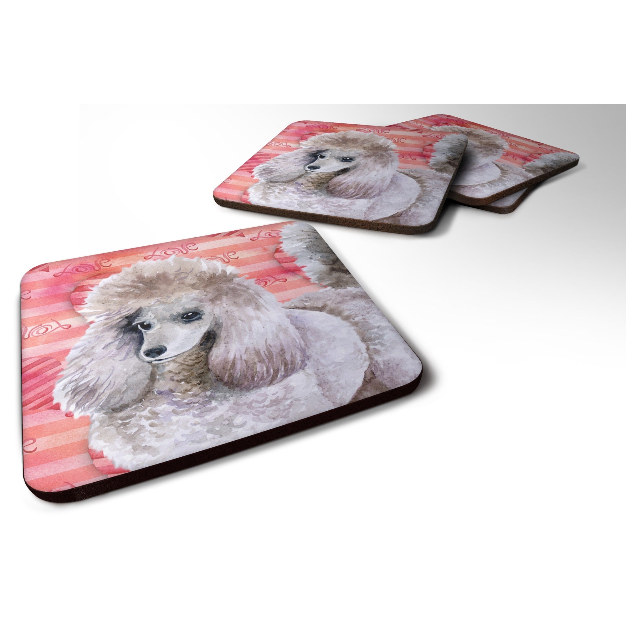 'Caroline'S Treasures Poodle Love Decorative Coasters, Multicolor''