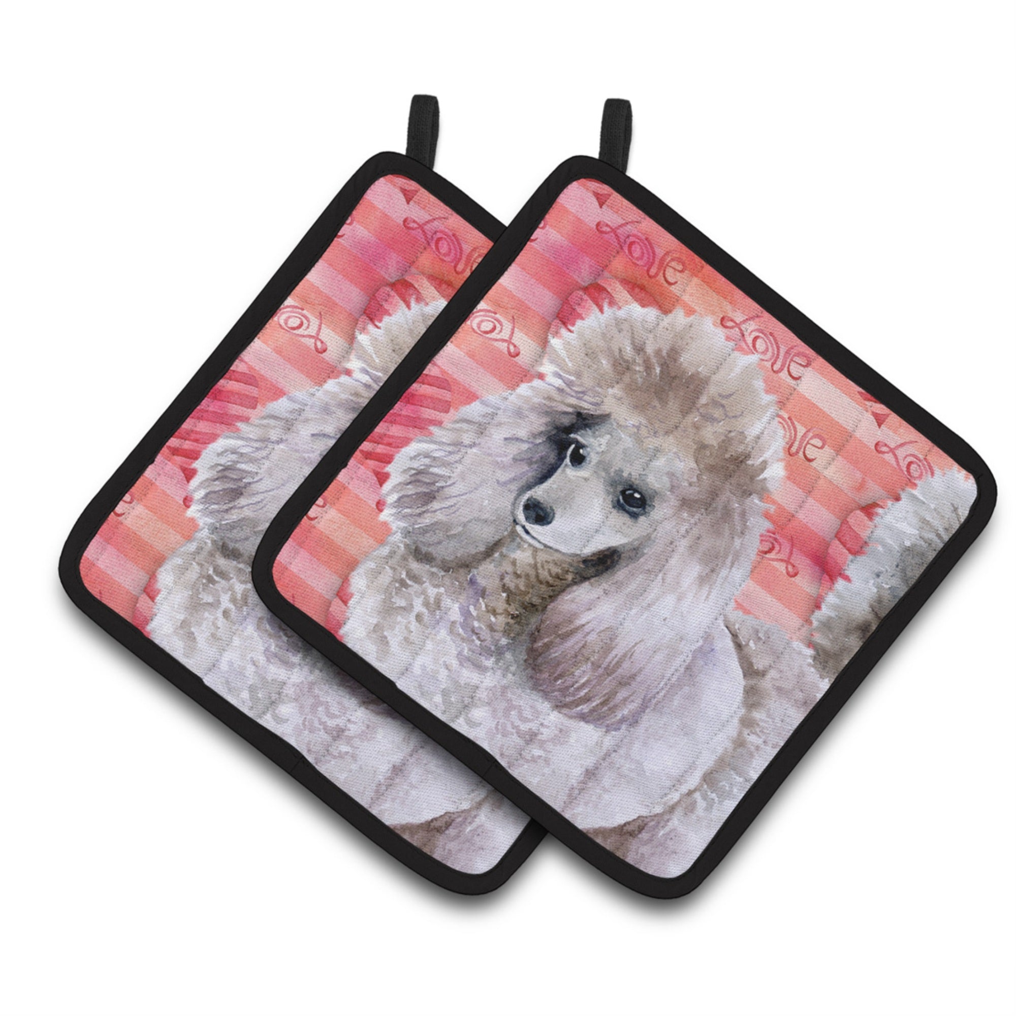 'Caroline'S Treasures Poodle Decorated Pot Holder, 7.5H X 7.5W, Love Is A Dog''