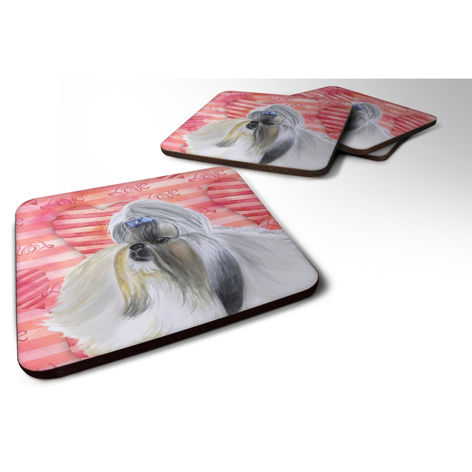 'Caroline'S Treasures Shih Tzu Love Decorative Coasters, Multicolor''