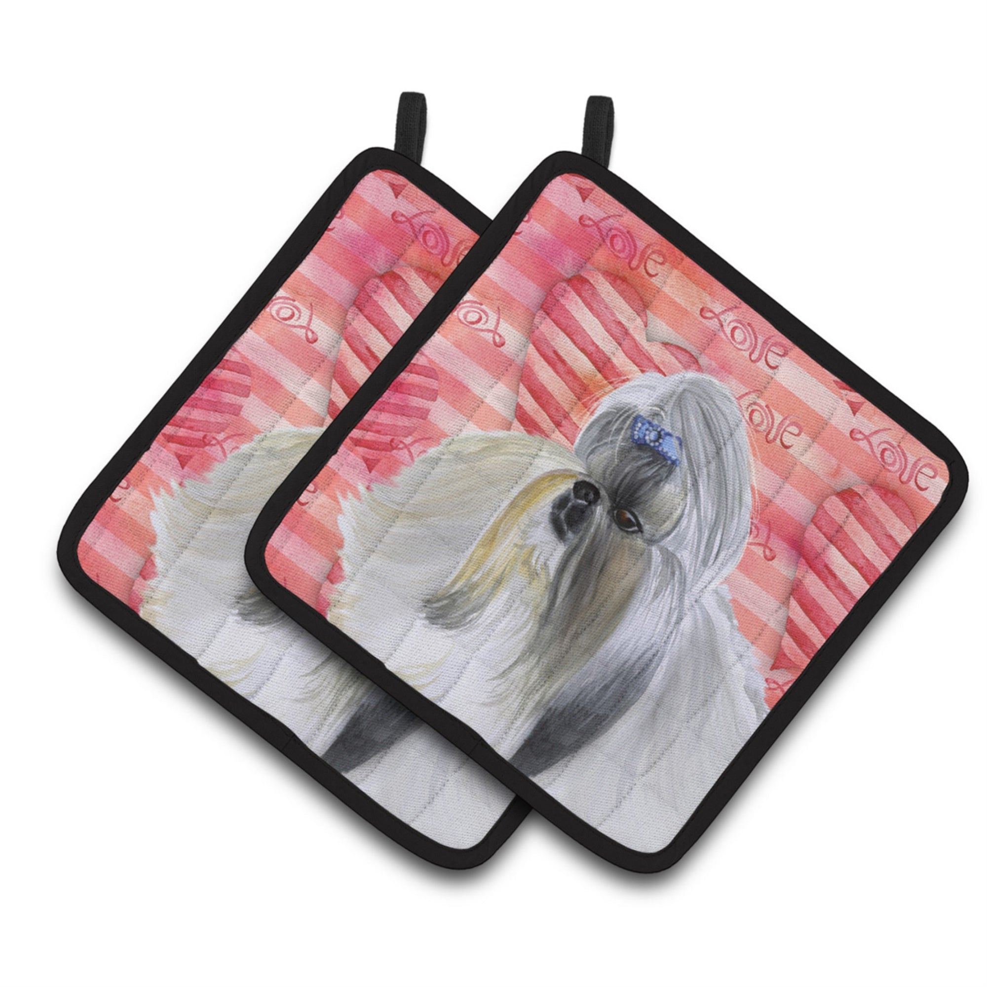 'Caroline'S Treasures Shih Tzu Decorated Pot Holder, 7.5H X 7.5W, Love Is A Dog''