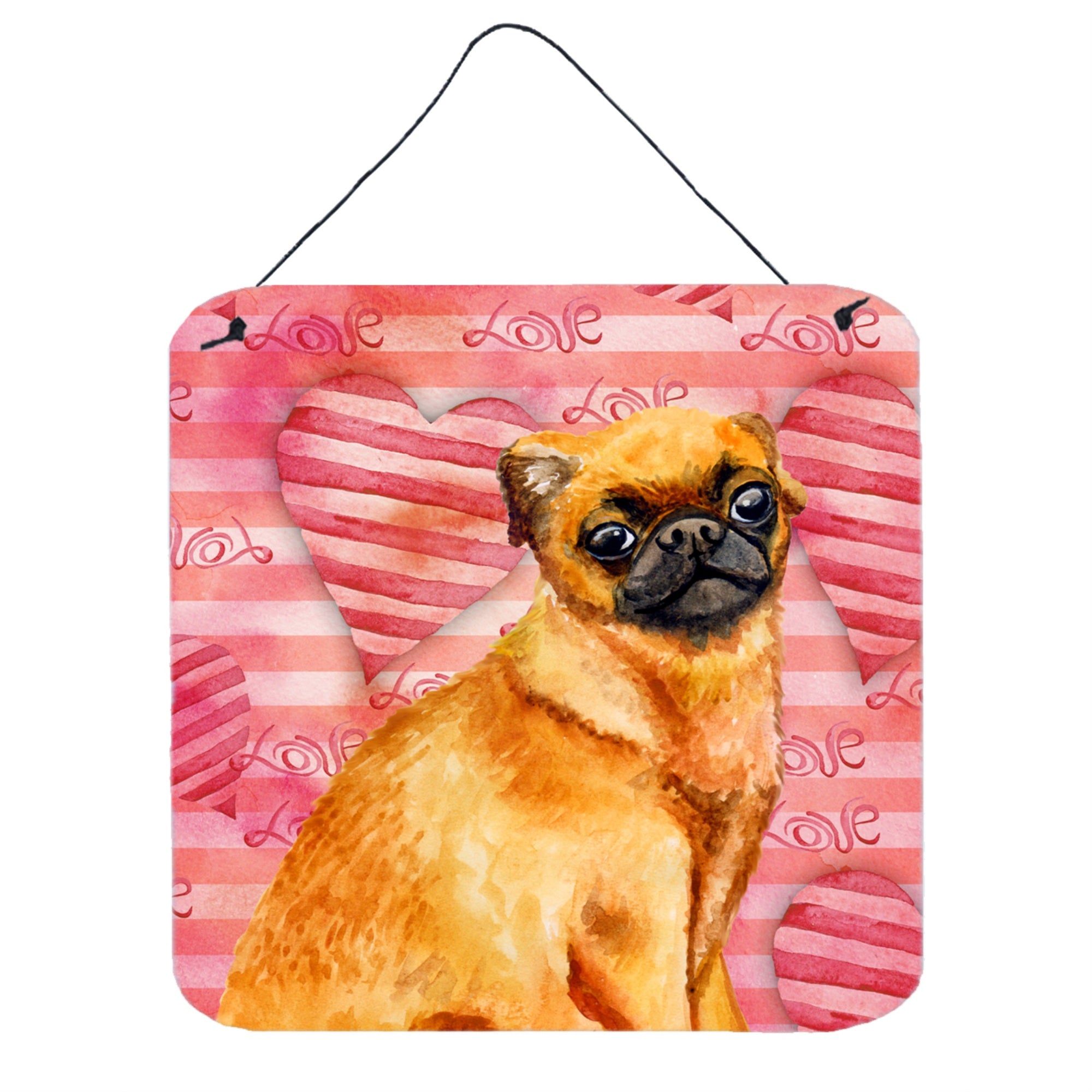 'Caroline'S Treasures Small Brabant Griffon Metal Print, 6H X 6W, Love Is A Dog''