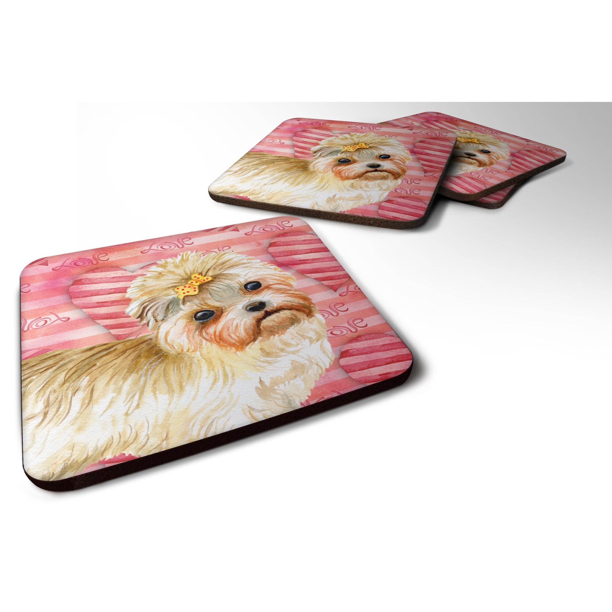 'Caroline'S Treasures Morkie Love Decorative Coasters, Multicolor''