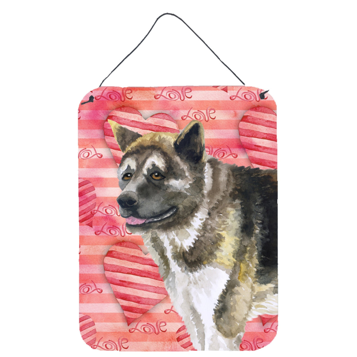 'Caroline'S Treasures American Akita Love Metal Print, 16'''' X 12'''', Multicolor''
