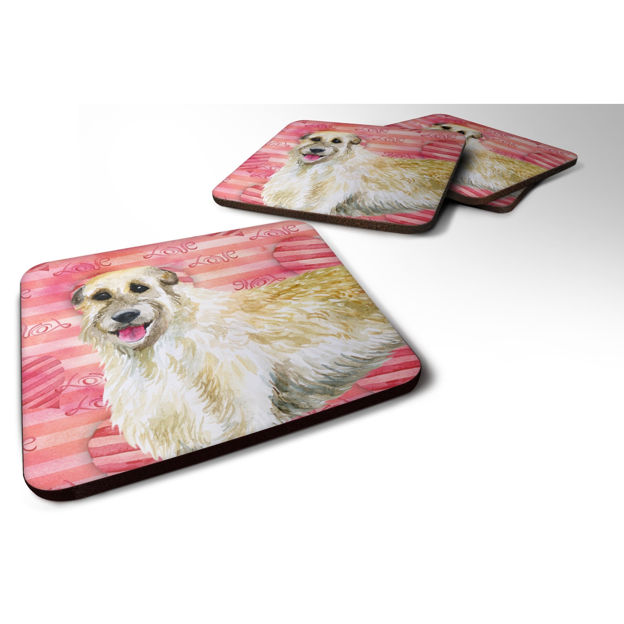 'Caroline'S Treasures Irish Wolfhound Love Decorative Coasters, Multicolor''