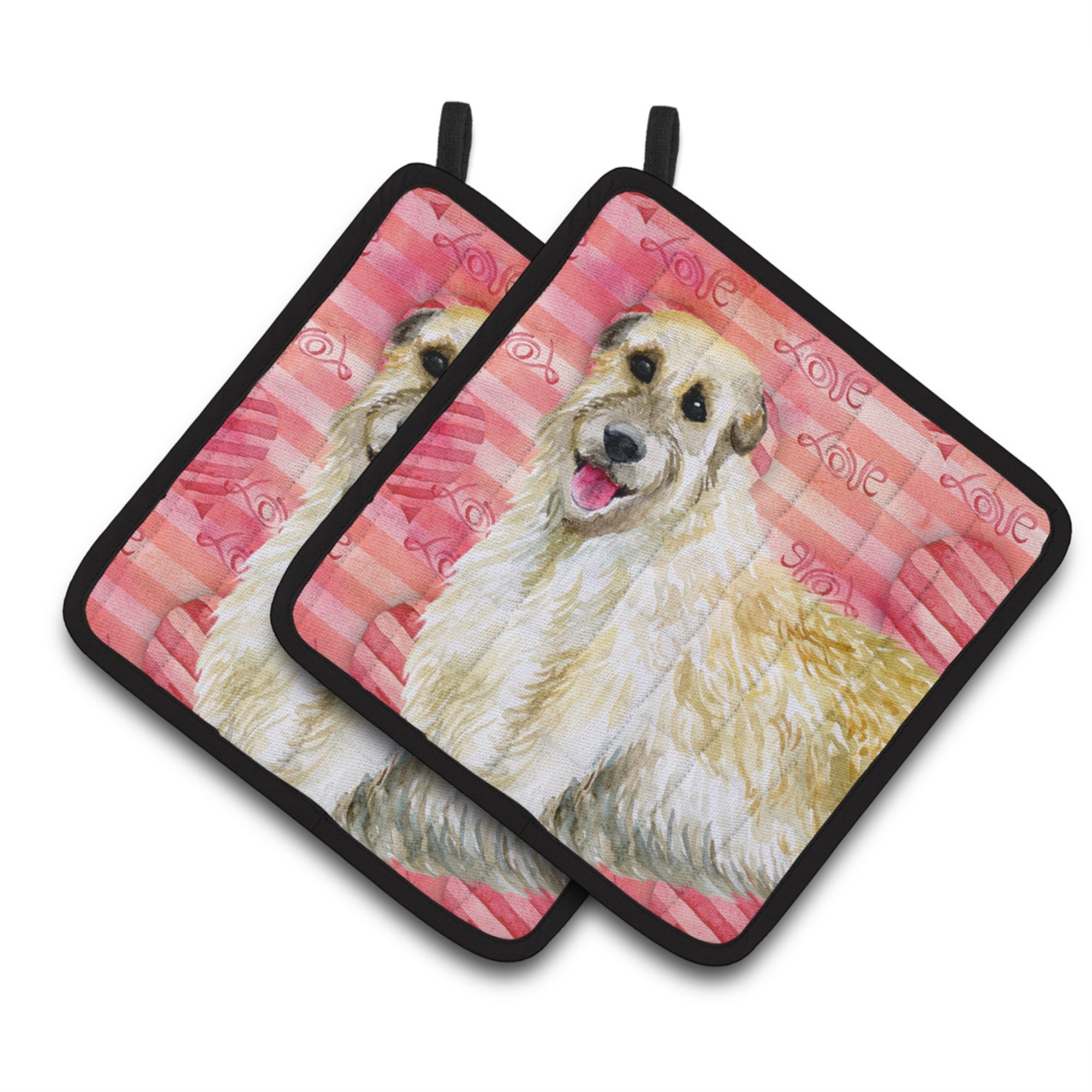 'Caroline'S Treasures Irish Wolfhound Decorated Pot Holder, 7.5H X 7.5W, Love Is A Dog''