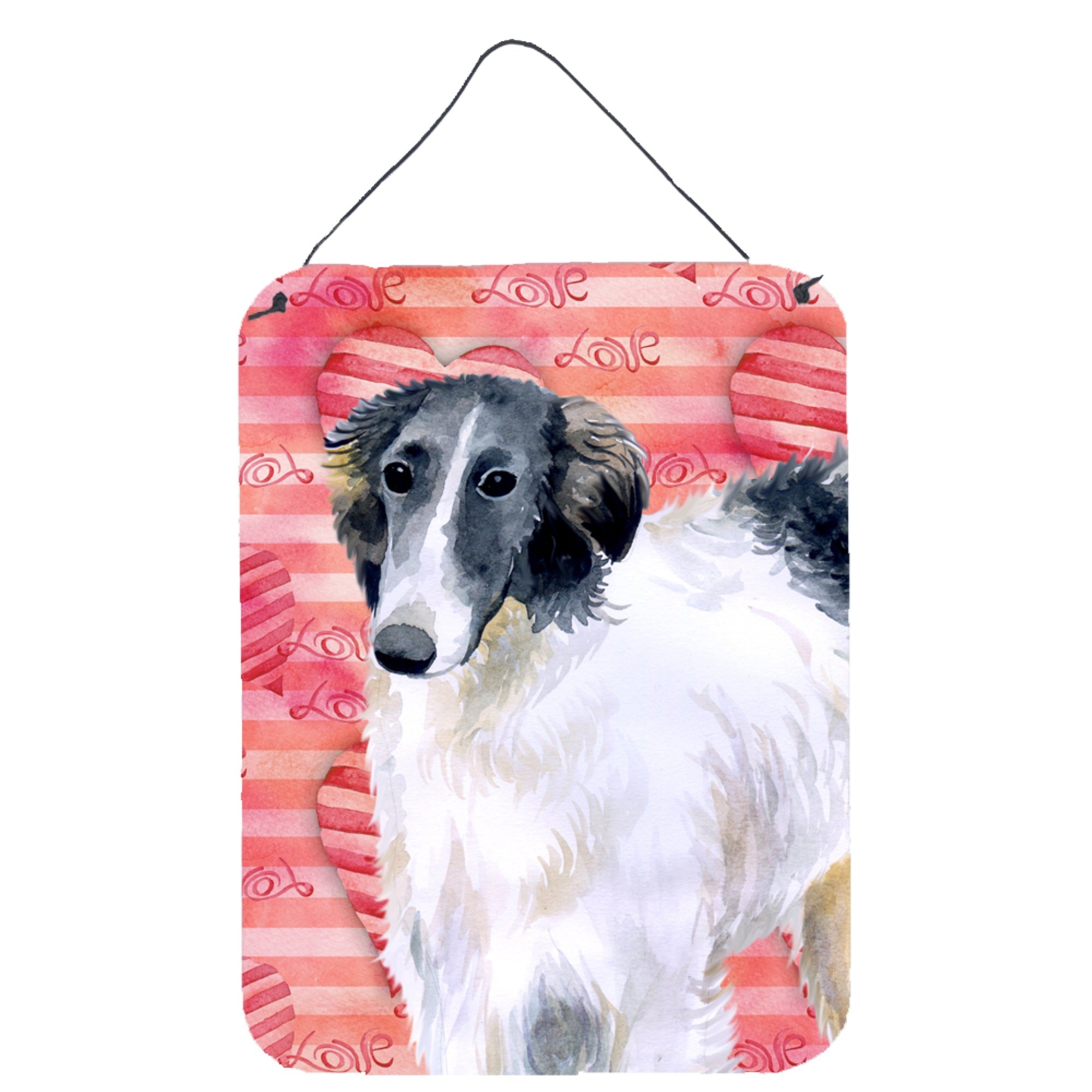 'Caroline'S Treasures Borzoi Love Metal Print, 16'''' X 12'''', Multicolor''