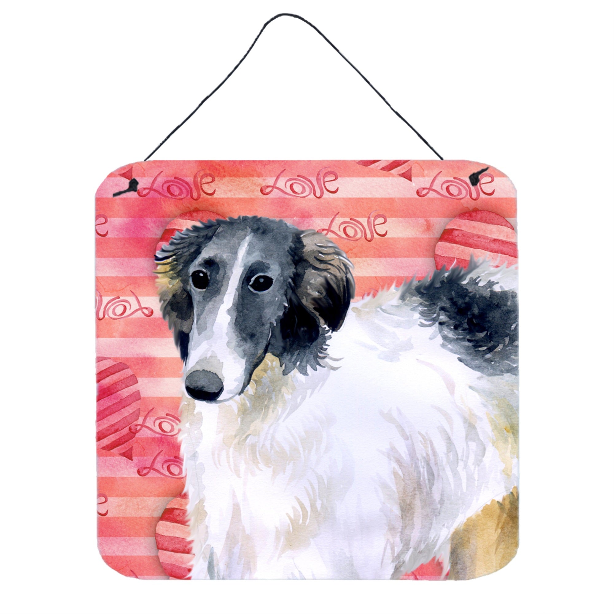 'Caroline'S Treasures Borzoi Metal Print, 6H X 6W, Love Is A Dog''